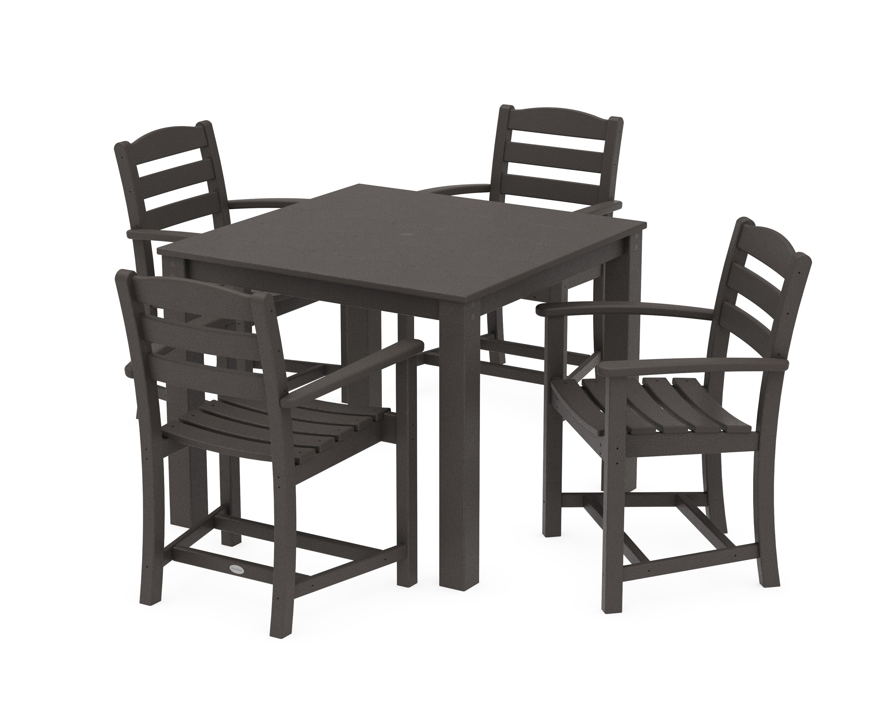 La Casa Cafe' 5-Piece Parsons Dining Set in Vintage Coffee