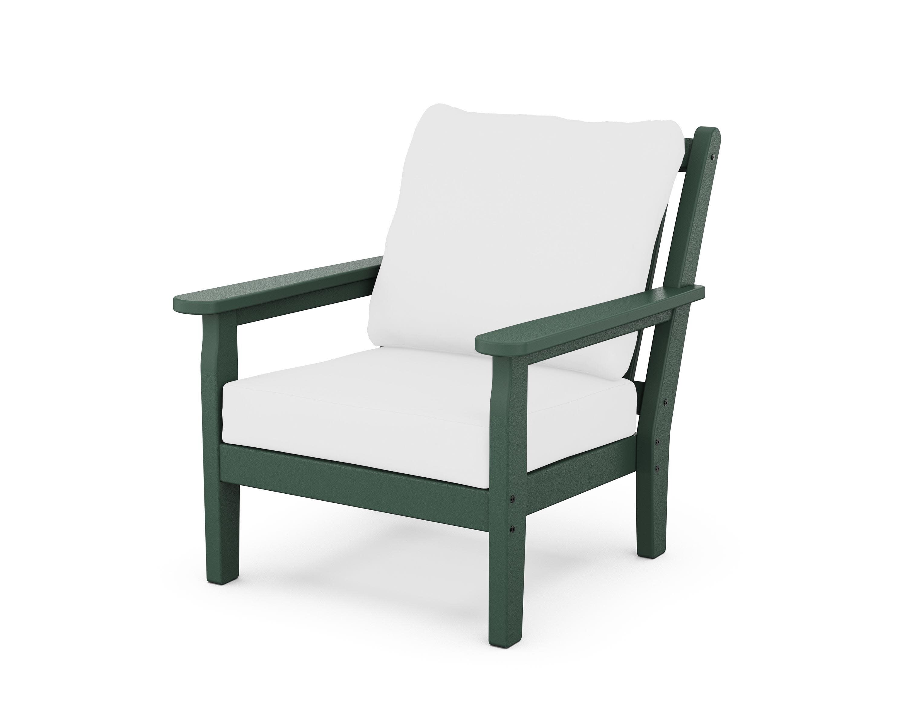 Chippendale Deep Seating Chair in Green / Natural