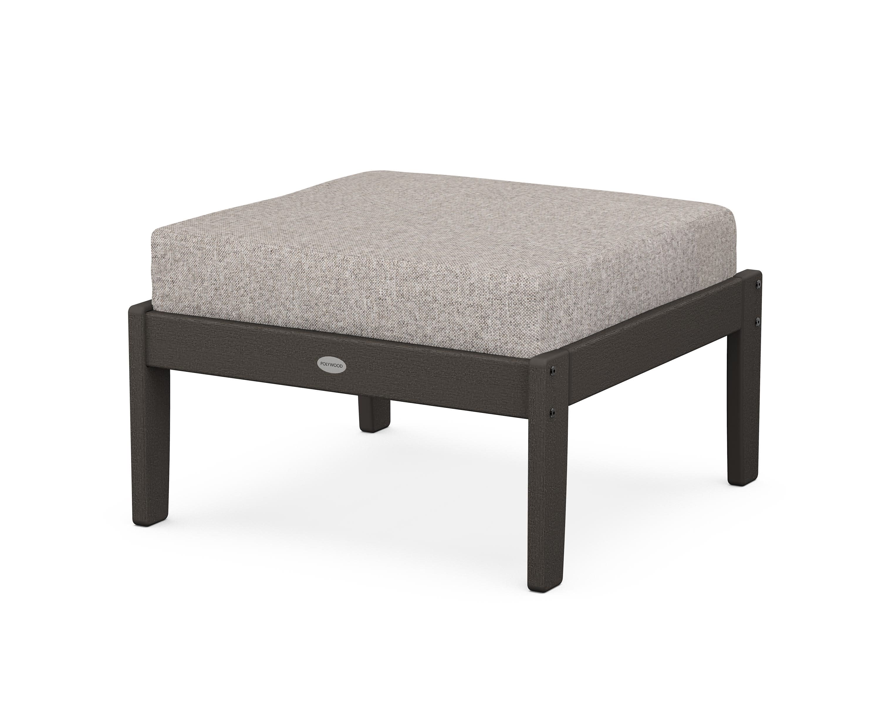 Braxton Deep Seating Ottoman in Vintage Coffee / Weathered Tweed