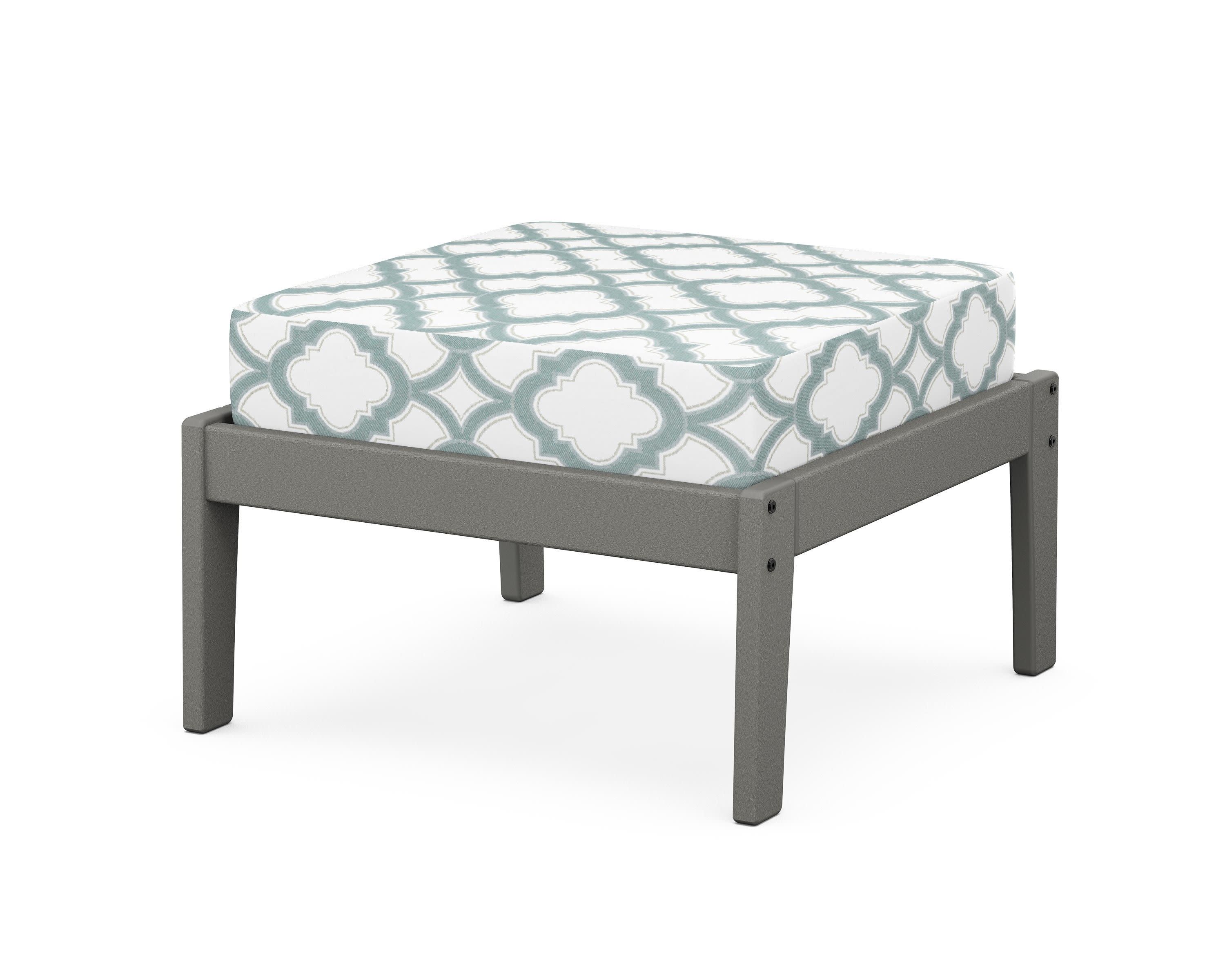 Deep Seating Ottoman in Slate Grey / Trellis Glacier Spa