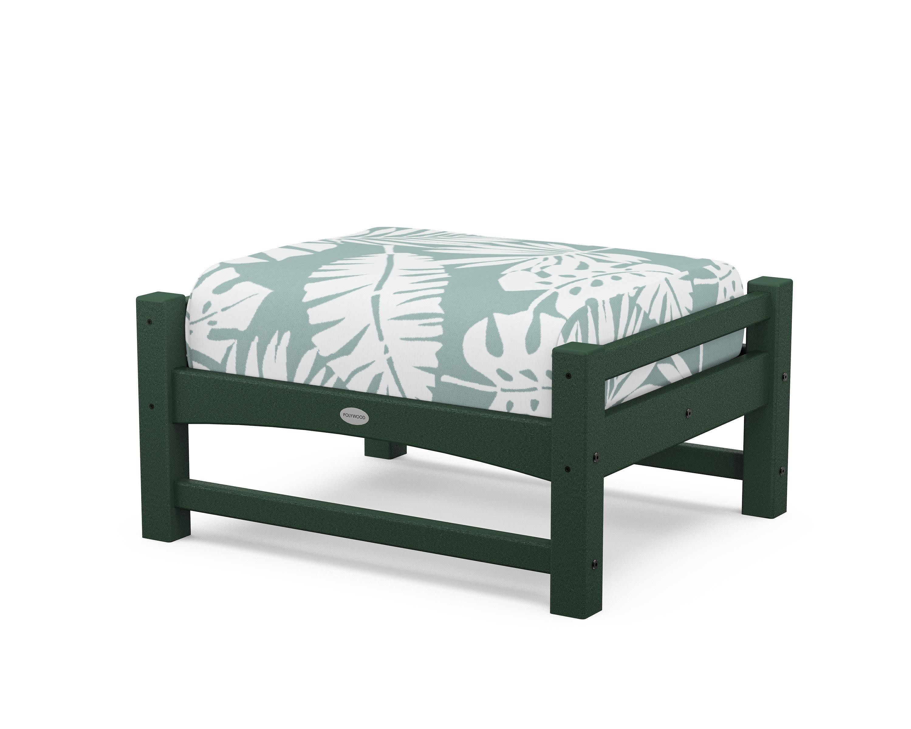 Club Ottoman in Green / Leaf Glacier Spa