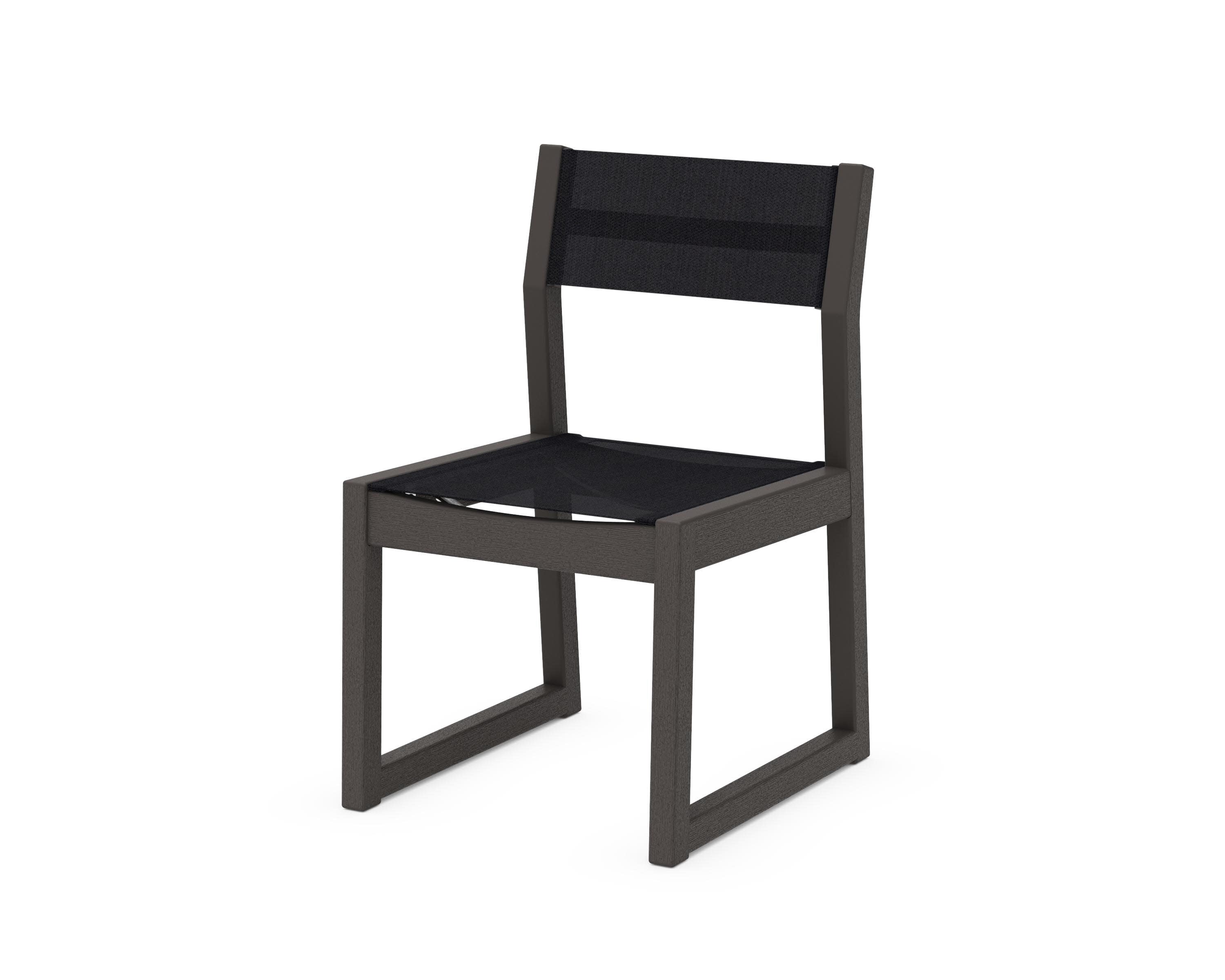 EDGE Sling Dining Side Chair in Vintage Coffee / Black Sling