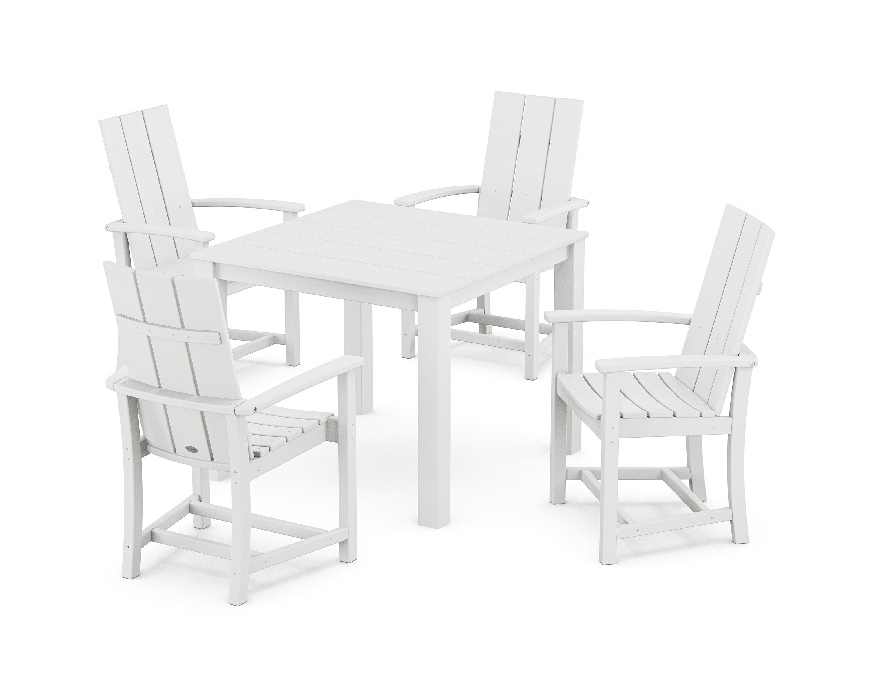 Modern Adirondack 5-Piece Parsons Dining Set in White