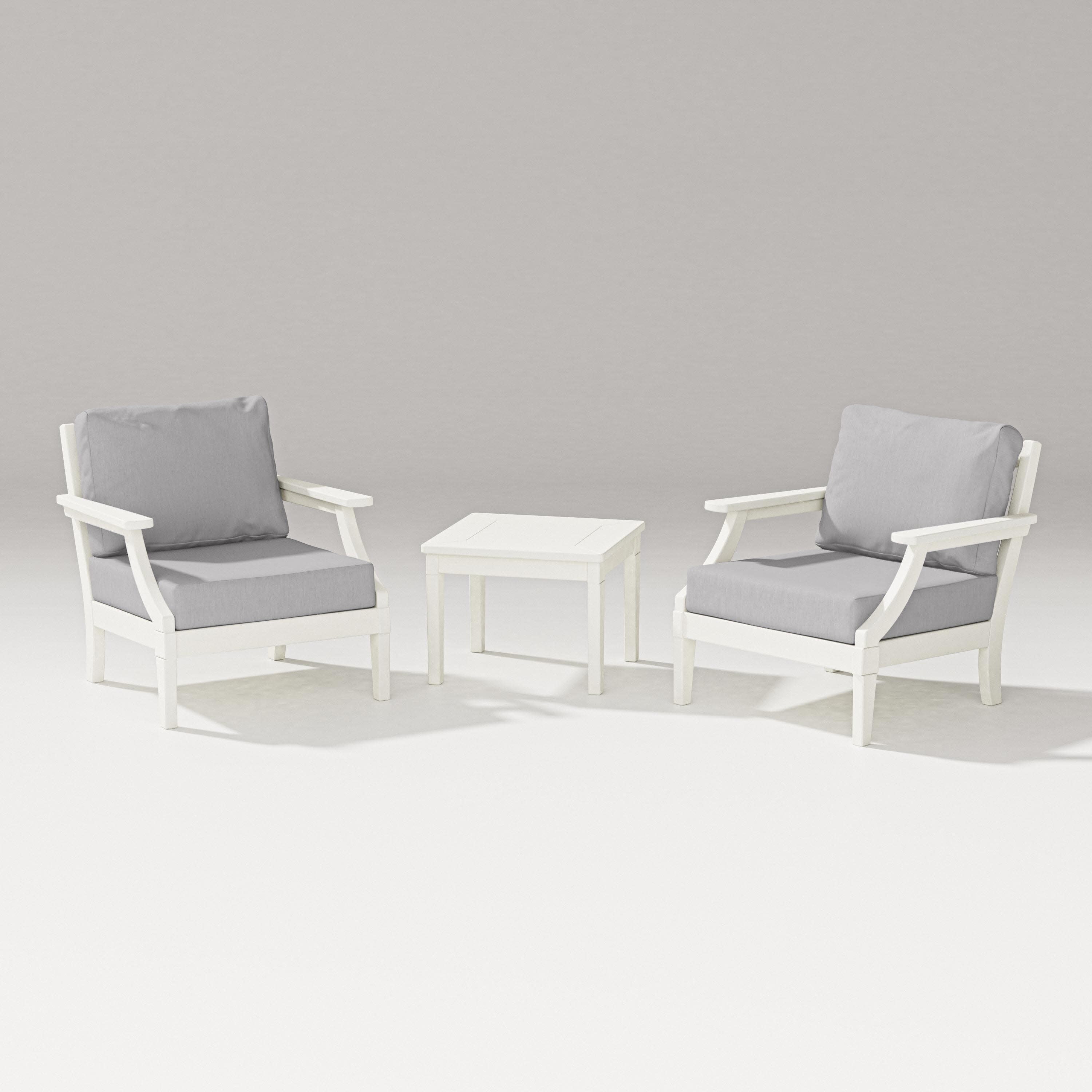 Estate 3-Piece Lounge Chair Set in Vintage White / Granite
