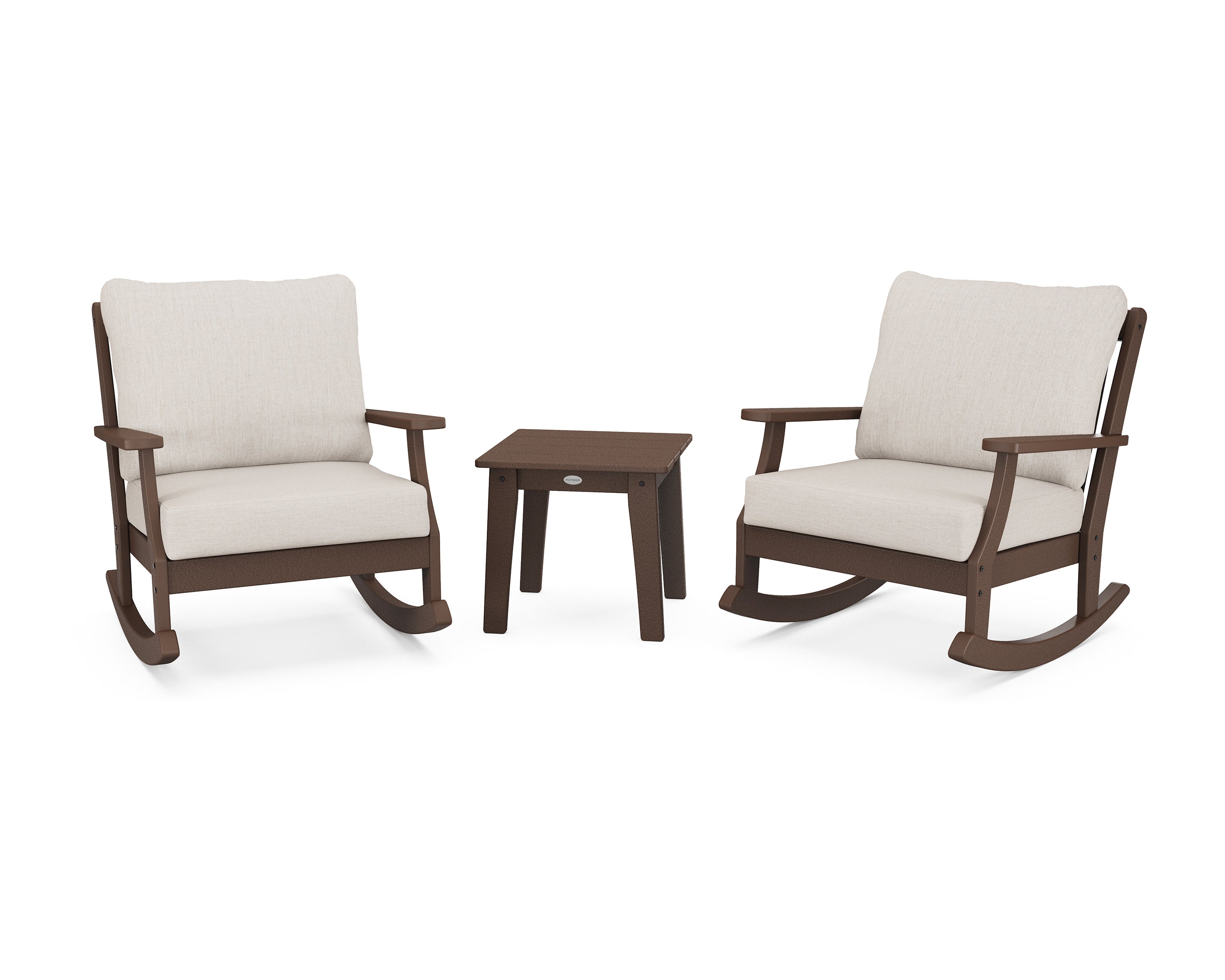 Braxton 3-Piece Deep Seating Rocker Set in Mahogany / Cast Ash