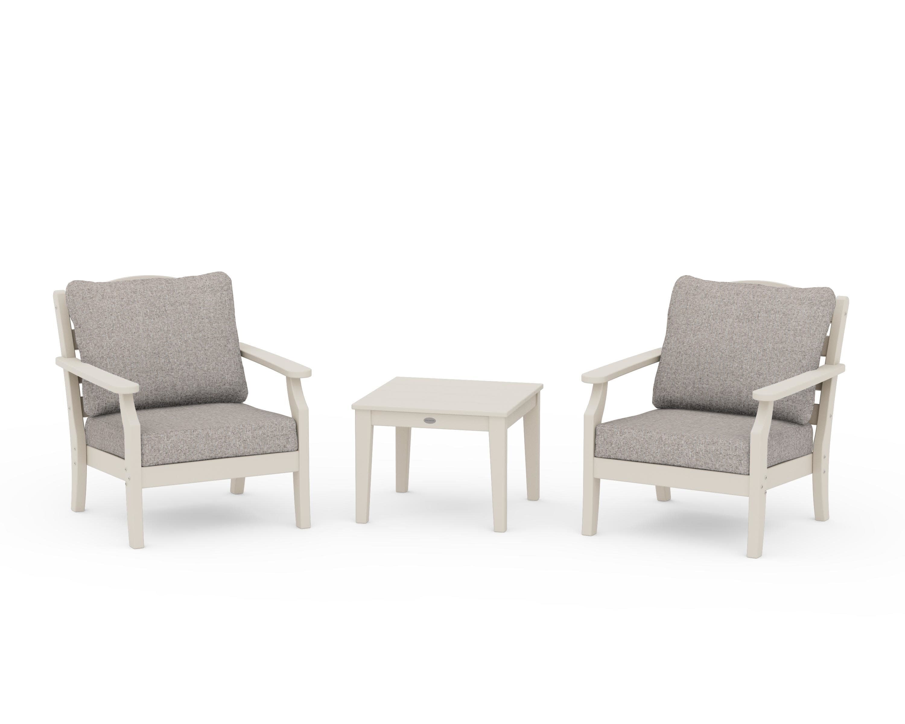 Savannah 3-Piece Deep Seating Set in Sand / Weathered Tweed