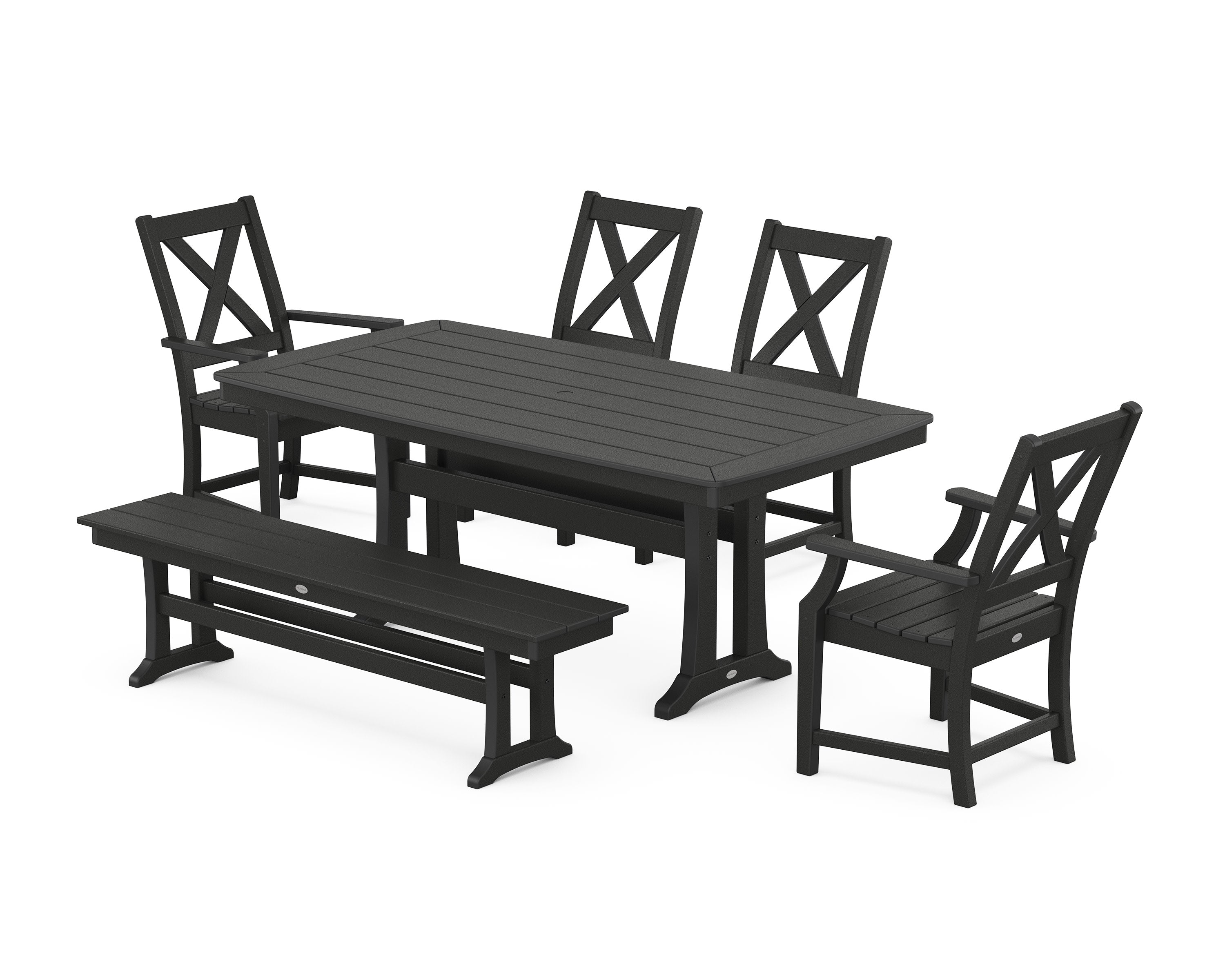 Braxton 6-Piece Dining Set with Trestle Legs in Black