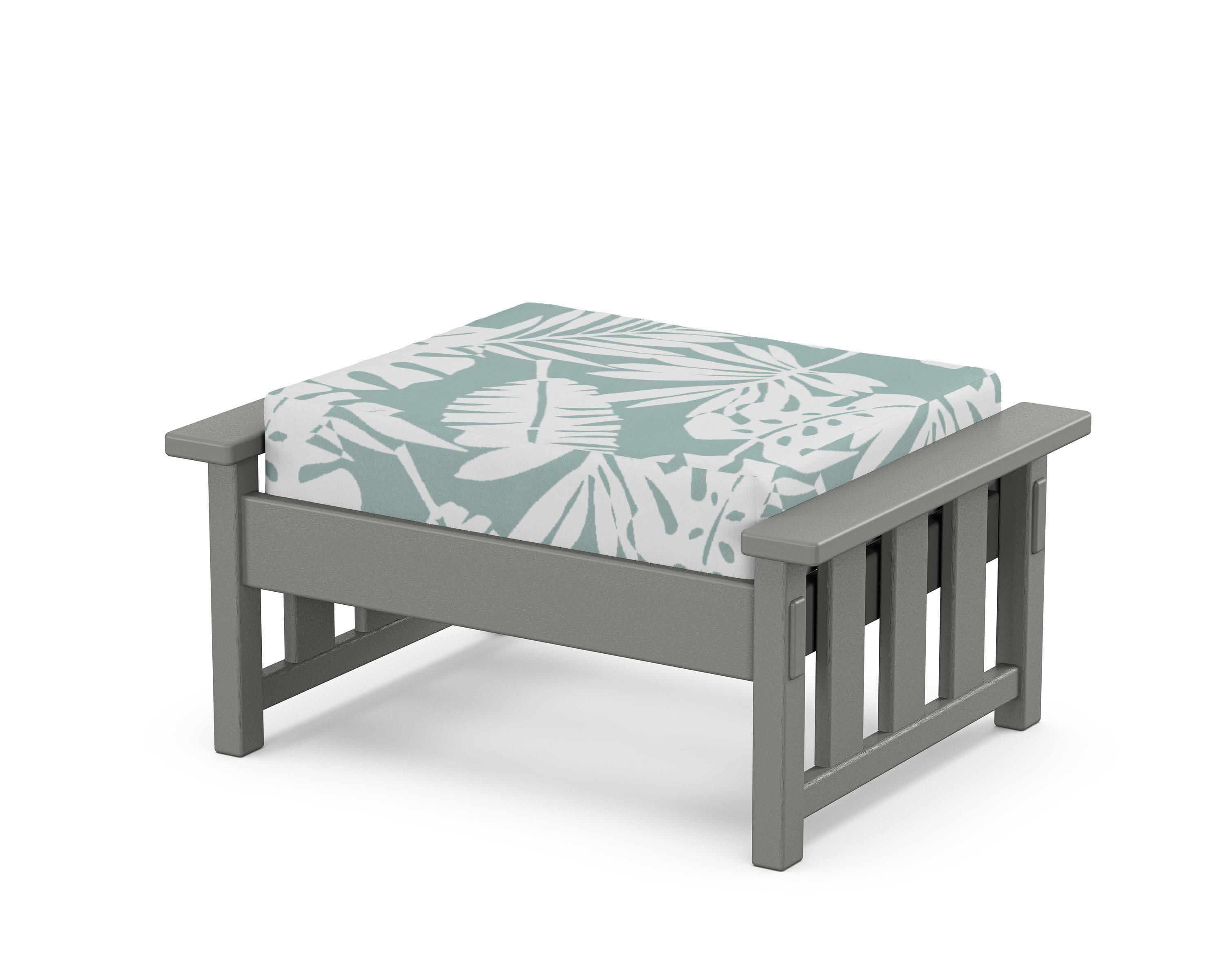 Acadia Deep Seating Ottoman in Slate Grey / Leaf Glacier Spa