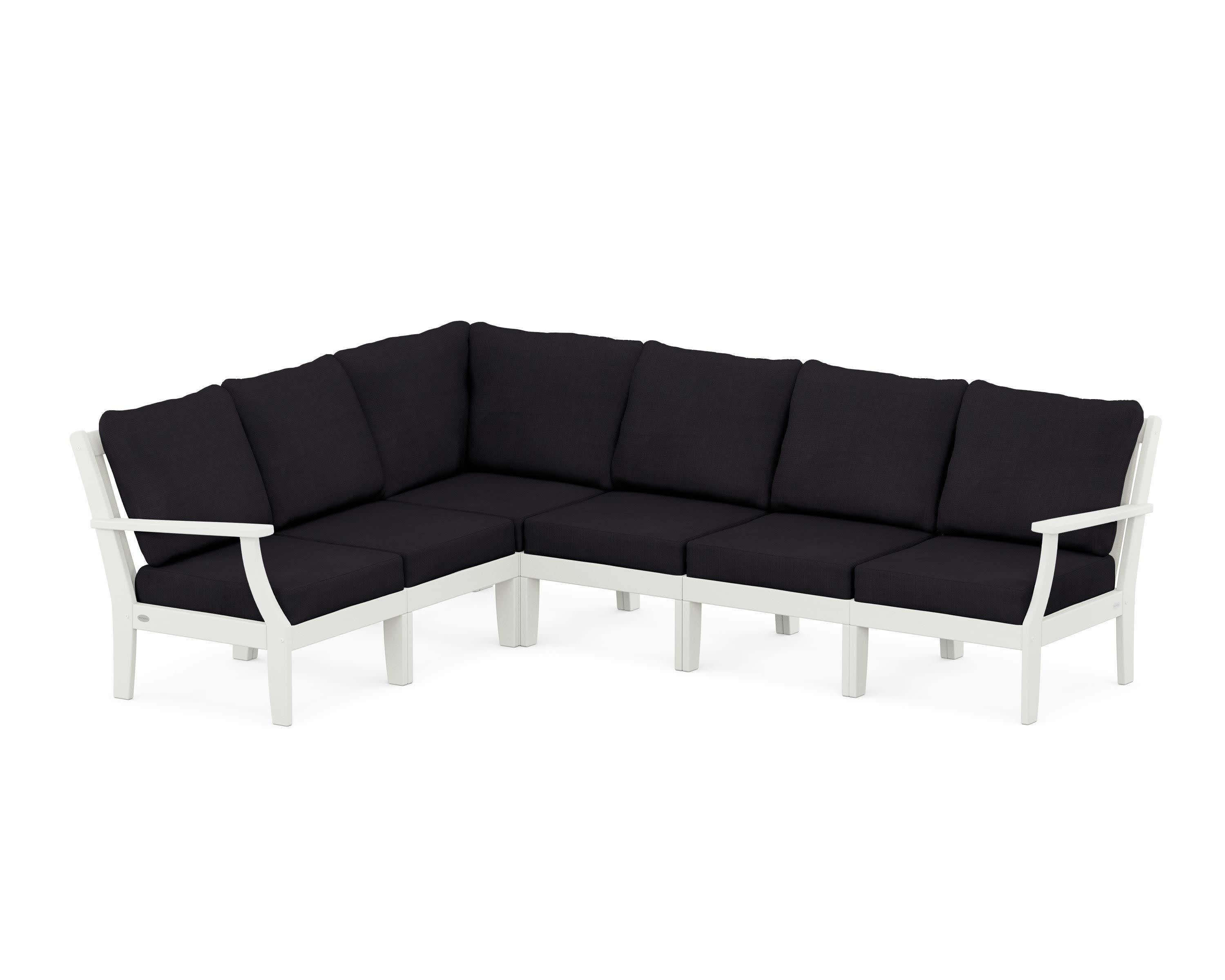 Braxton Modular 6-Piece Deep Seating Set in Vintage White / Midnight Linen