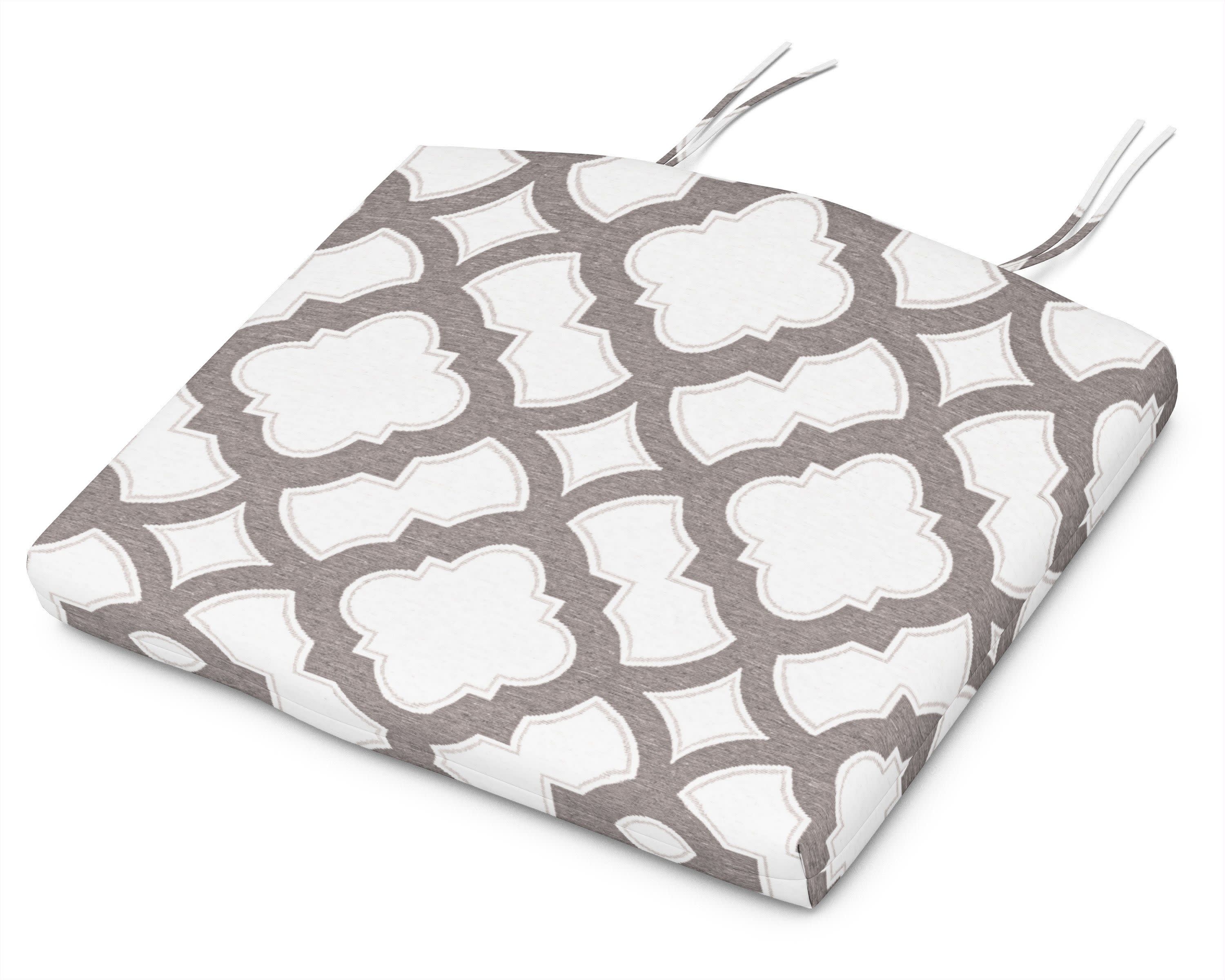 Seat Cushion - 18"D x 22"W x 2.5"H in Trellis Grey Mist