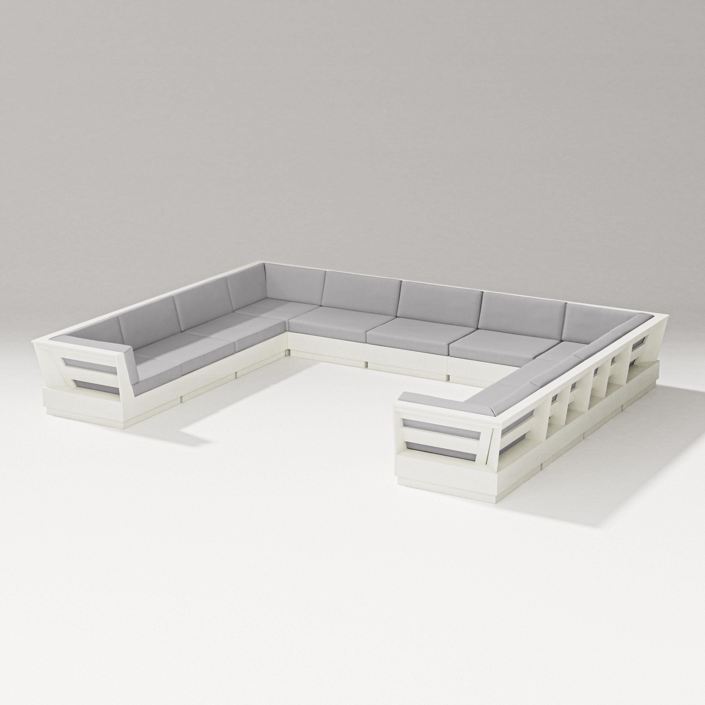 Elevate Large U-Shaped Sectional in Vintage White / Granite