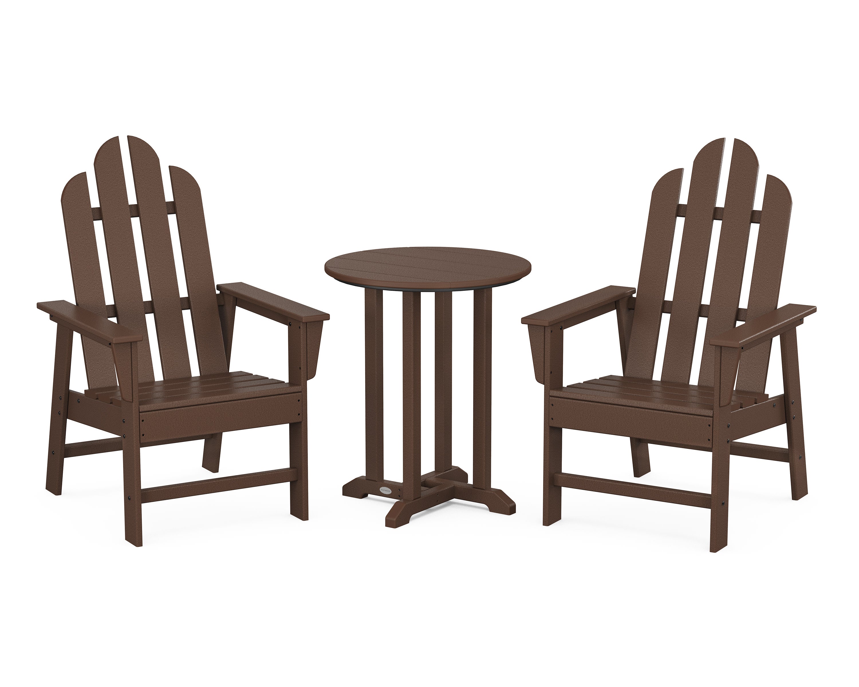 Long Island 3-Piece Round Bistro Dining Set in Mahogany