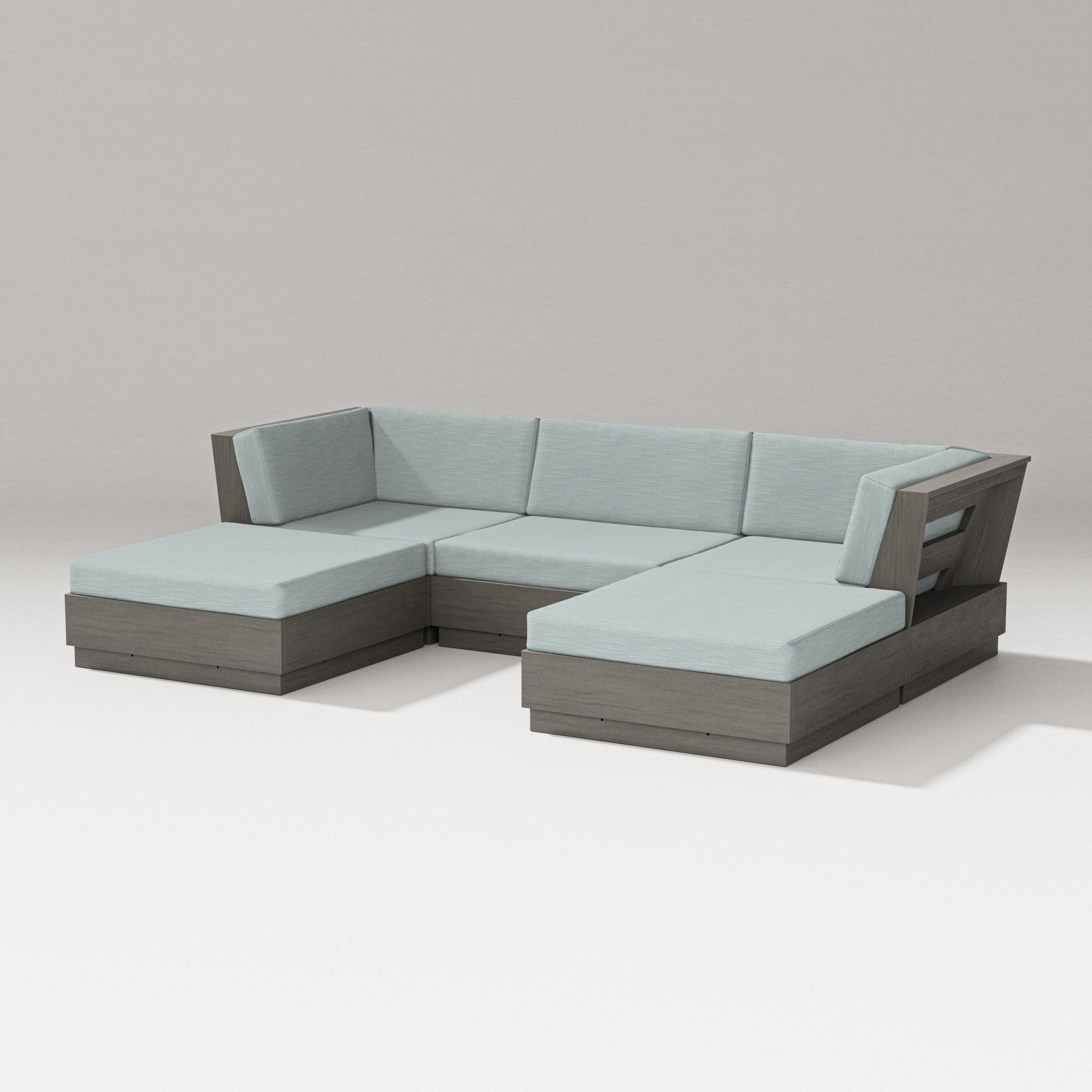 Elevate Double Chaise Sectional in Driftwood / Soothe Mist