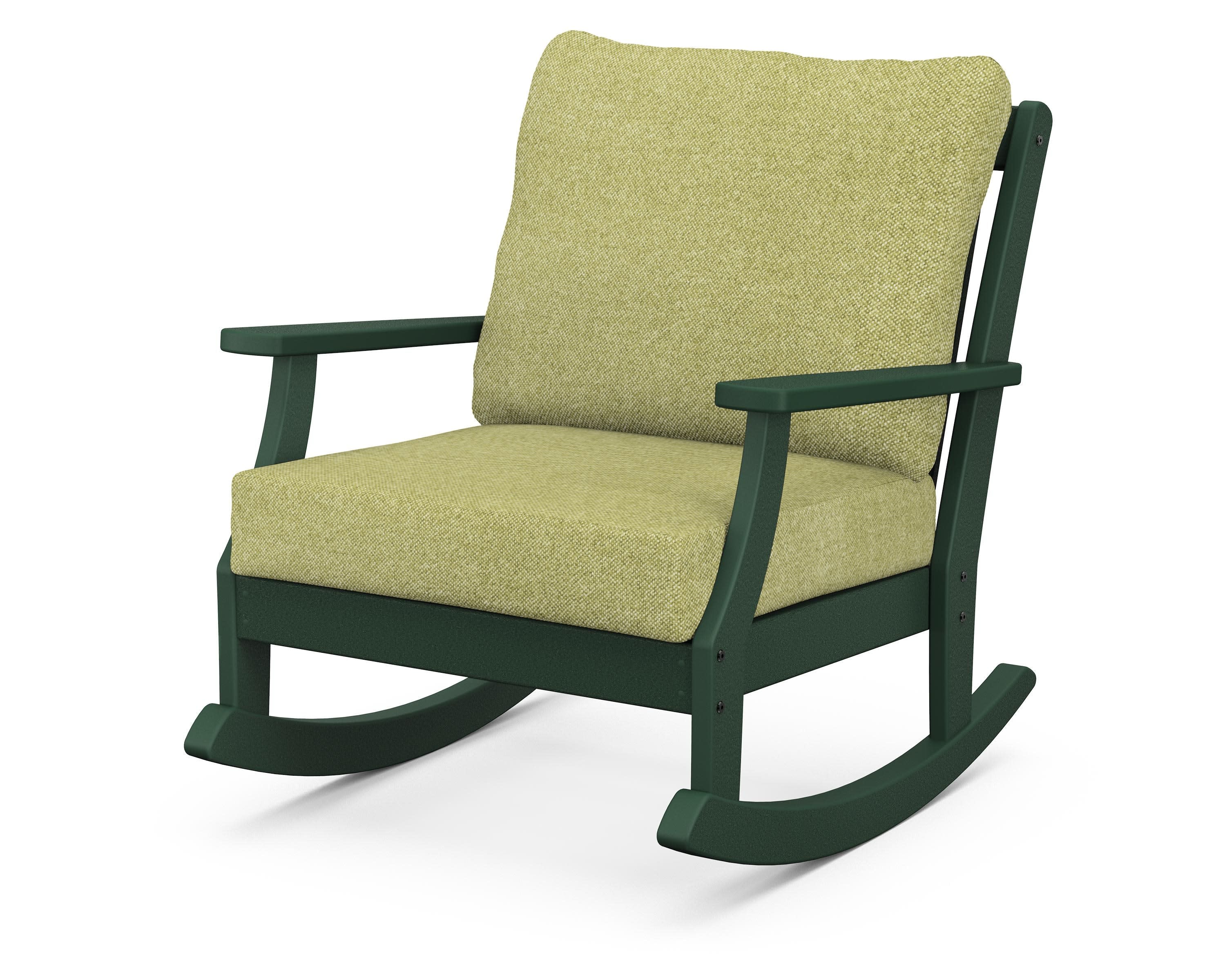 Braxton Deep Seating Rocking Chair in Green / Chartreuse Boucle