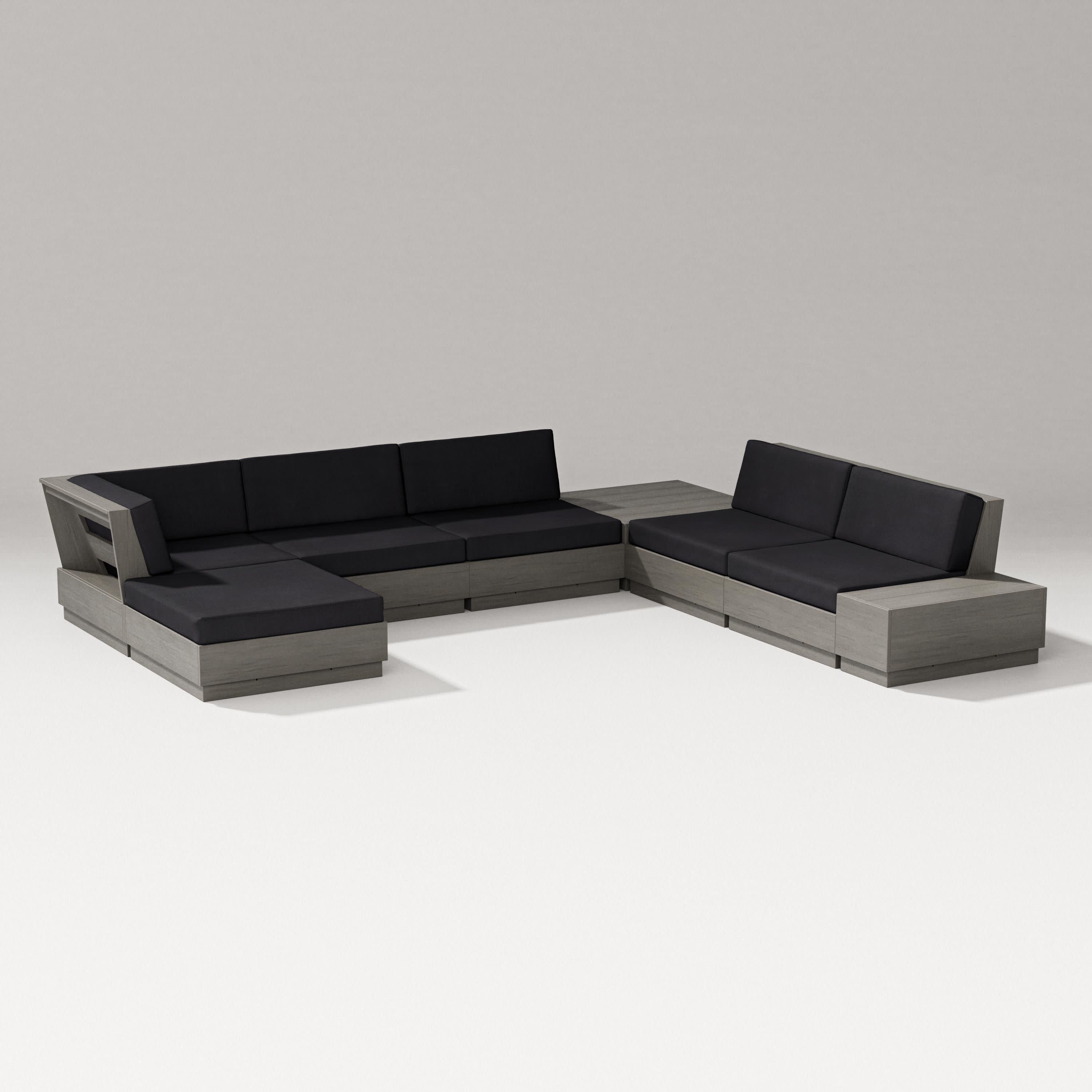 Elevate 8-Piece Corner Sectional in Driftwood / Midnight Linen