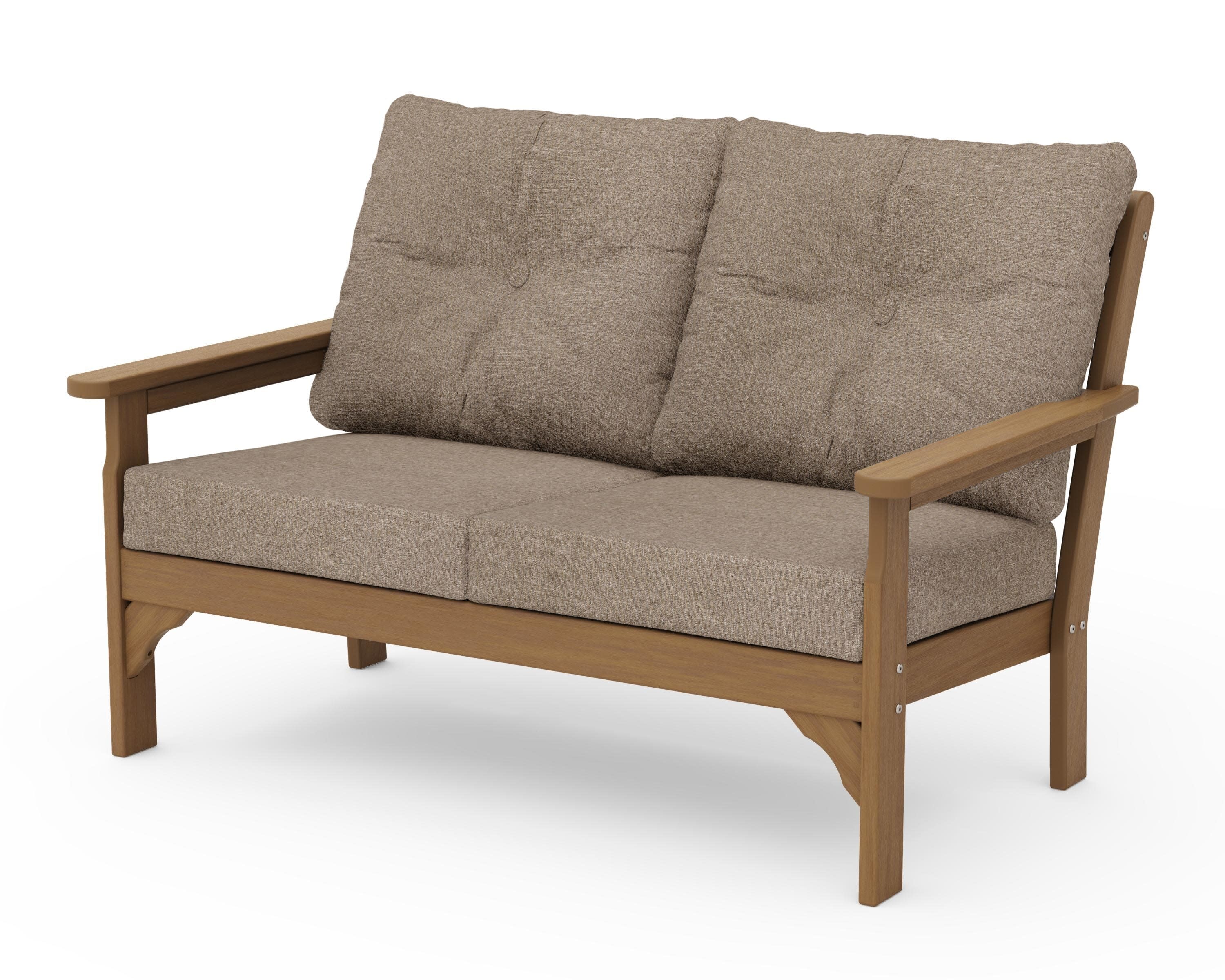 Vineyard Deep Seating Loveseat in Natural / Spiced Burlap