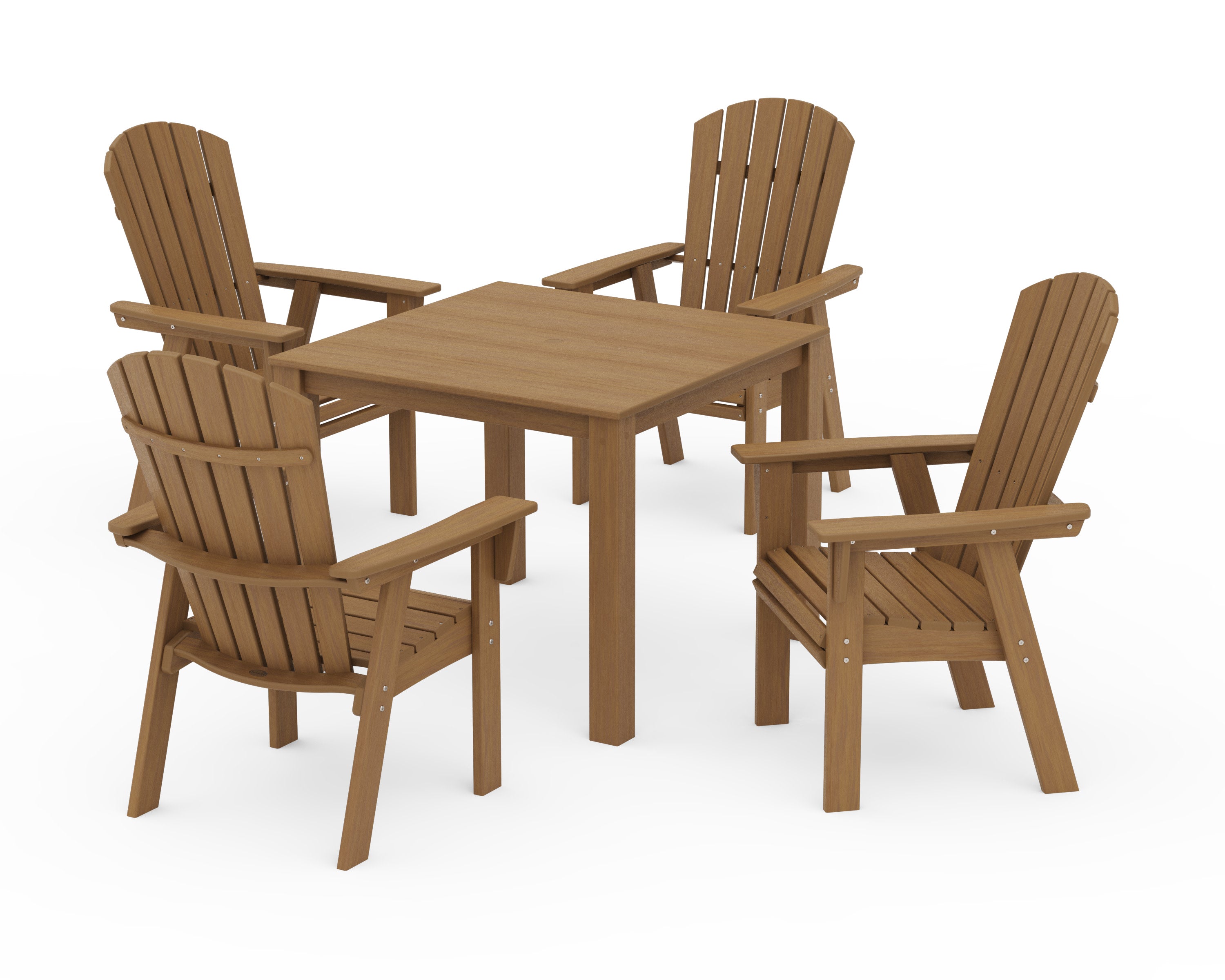 Nautical Curveback Adirondack 5-Piece Parsons Dining Set in Natural