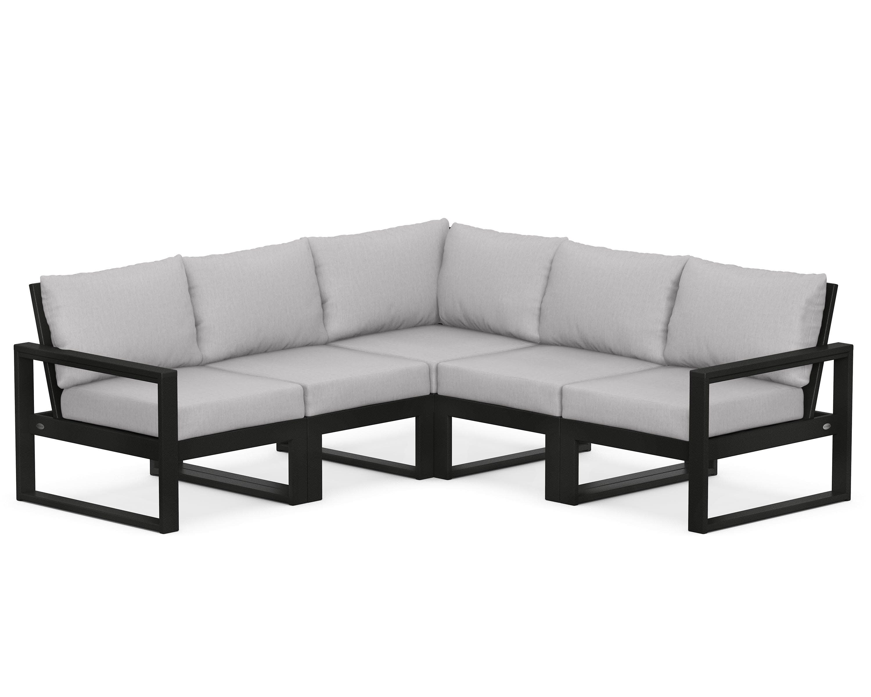 EDGE 5-Piece Modular Deep Seating Set in Black / Granite