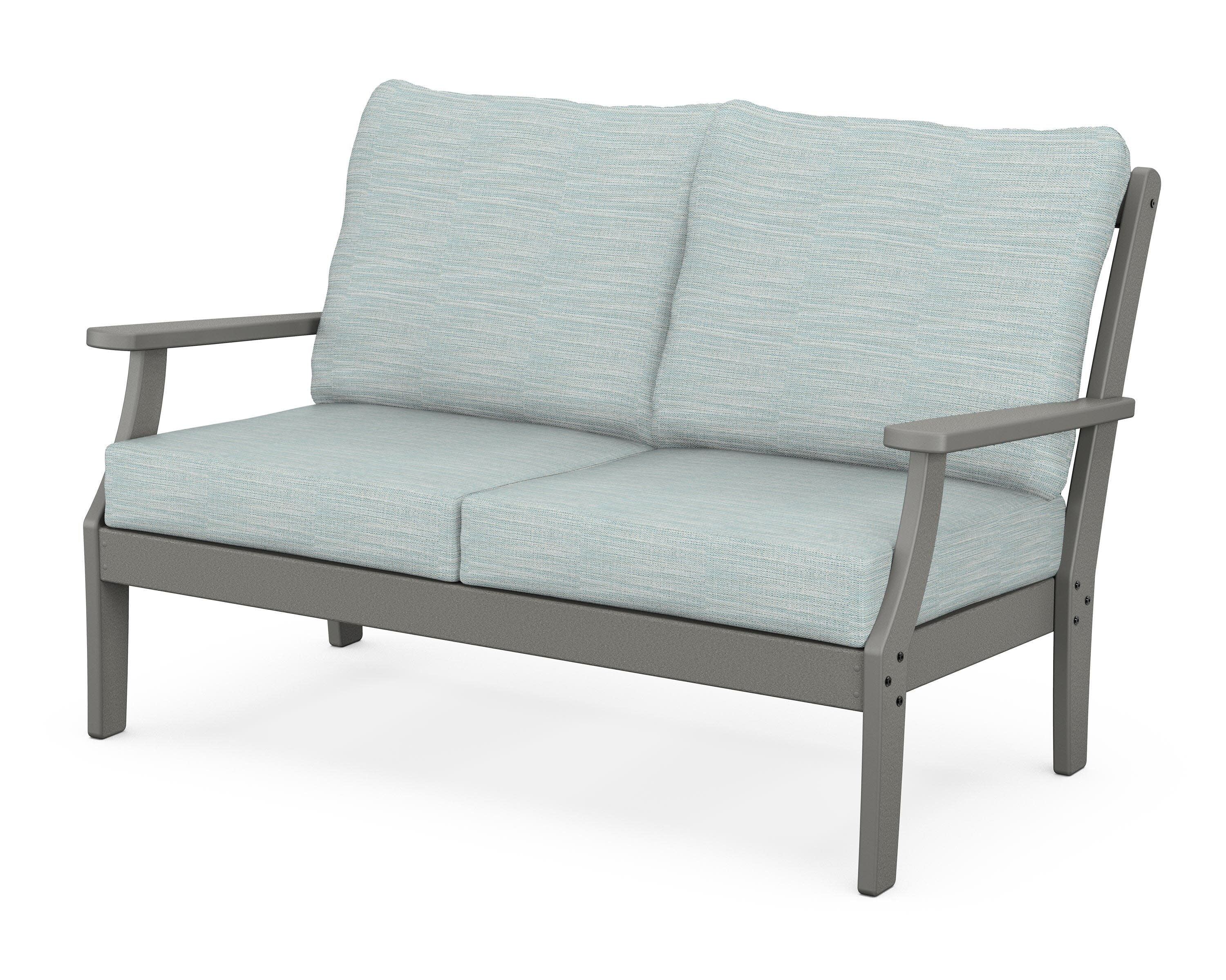 Braxton Deep Seating Loveseat in Slate Grey / Soothe Mist