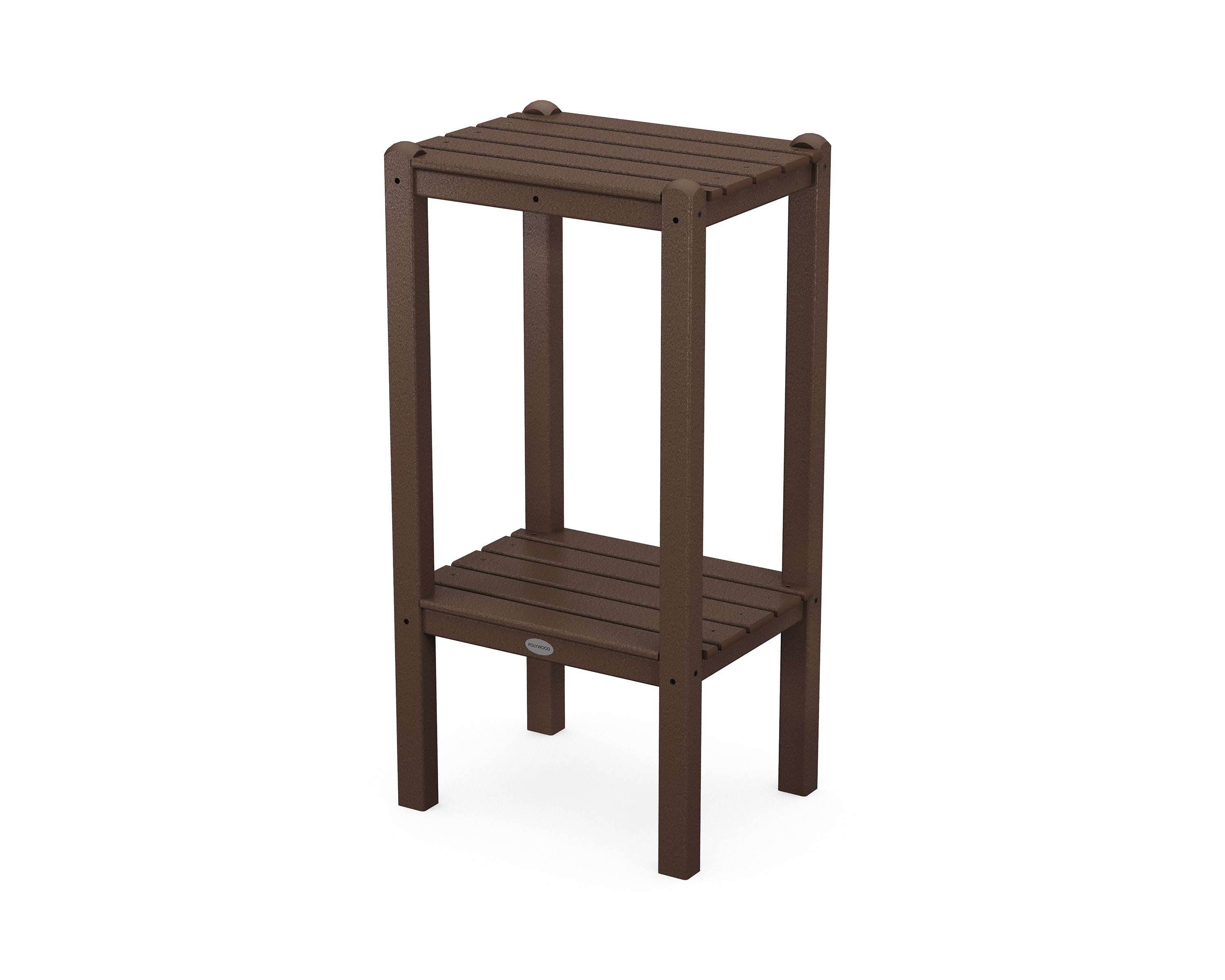 Two Shelf Bar Side Table in Mahogany
