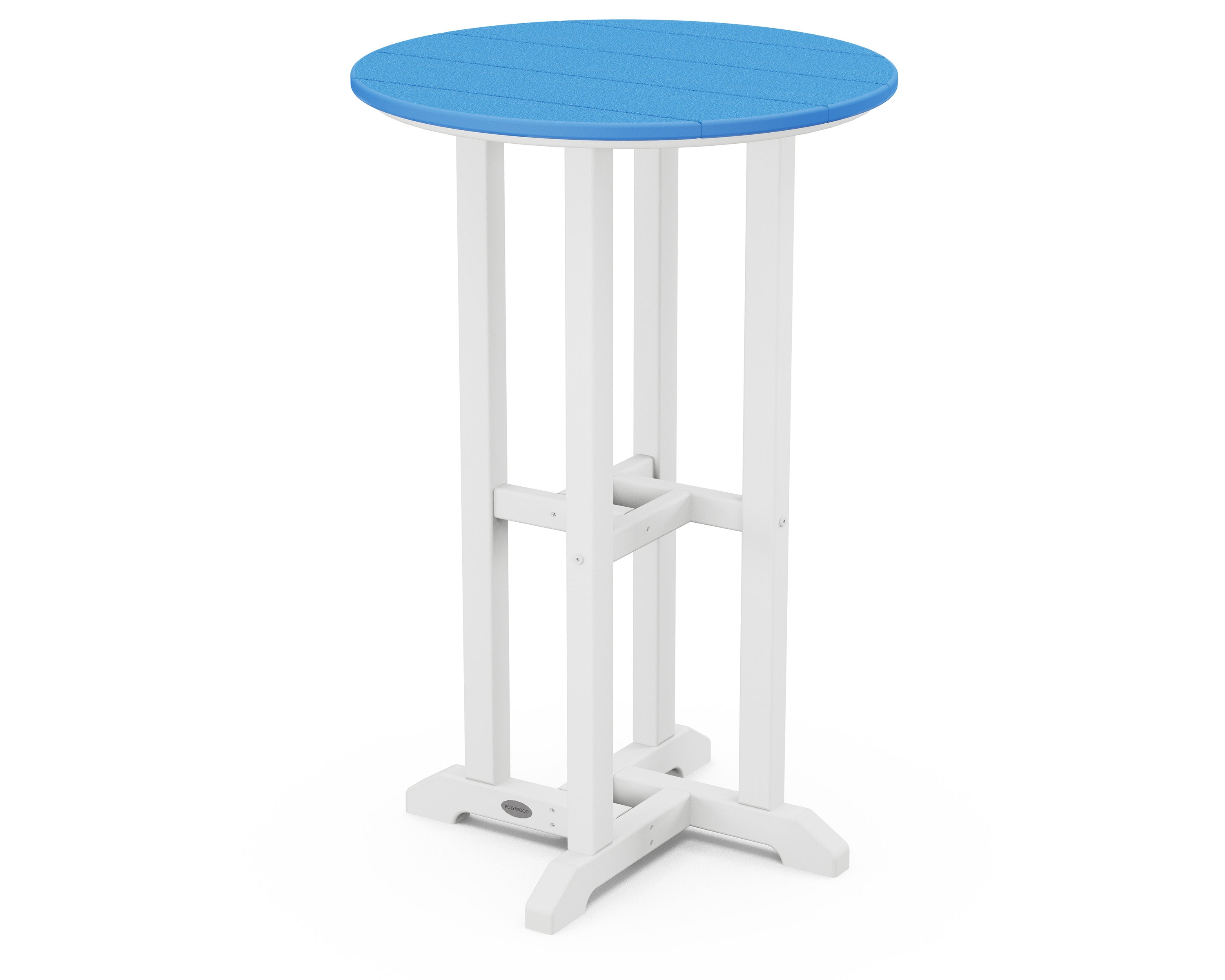 Contempo 24" Round Counter Table in White / Pacific Blue