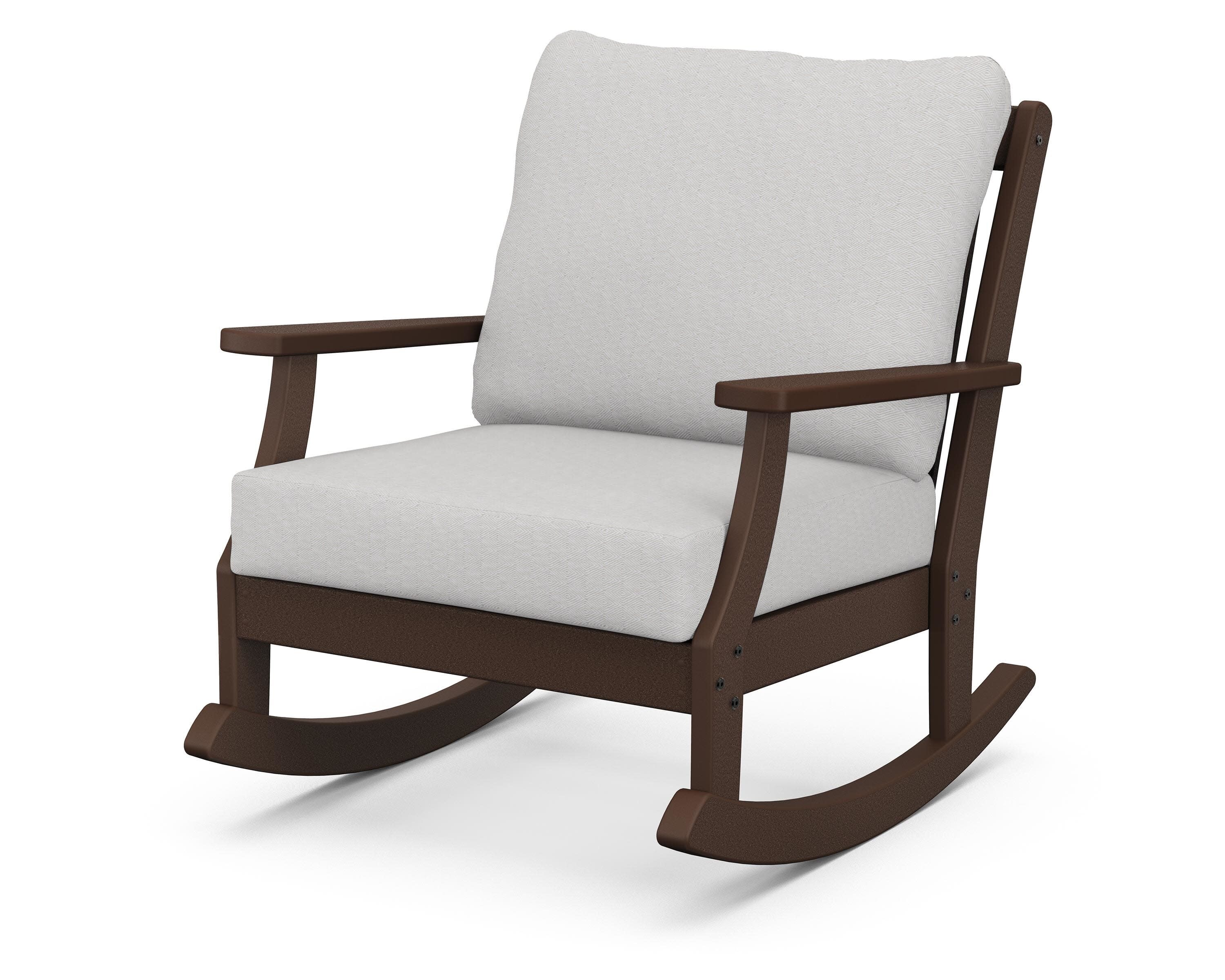 Braxton Deep Seating Rocking Chair in Mahogany / Diamond in the Rough