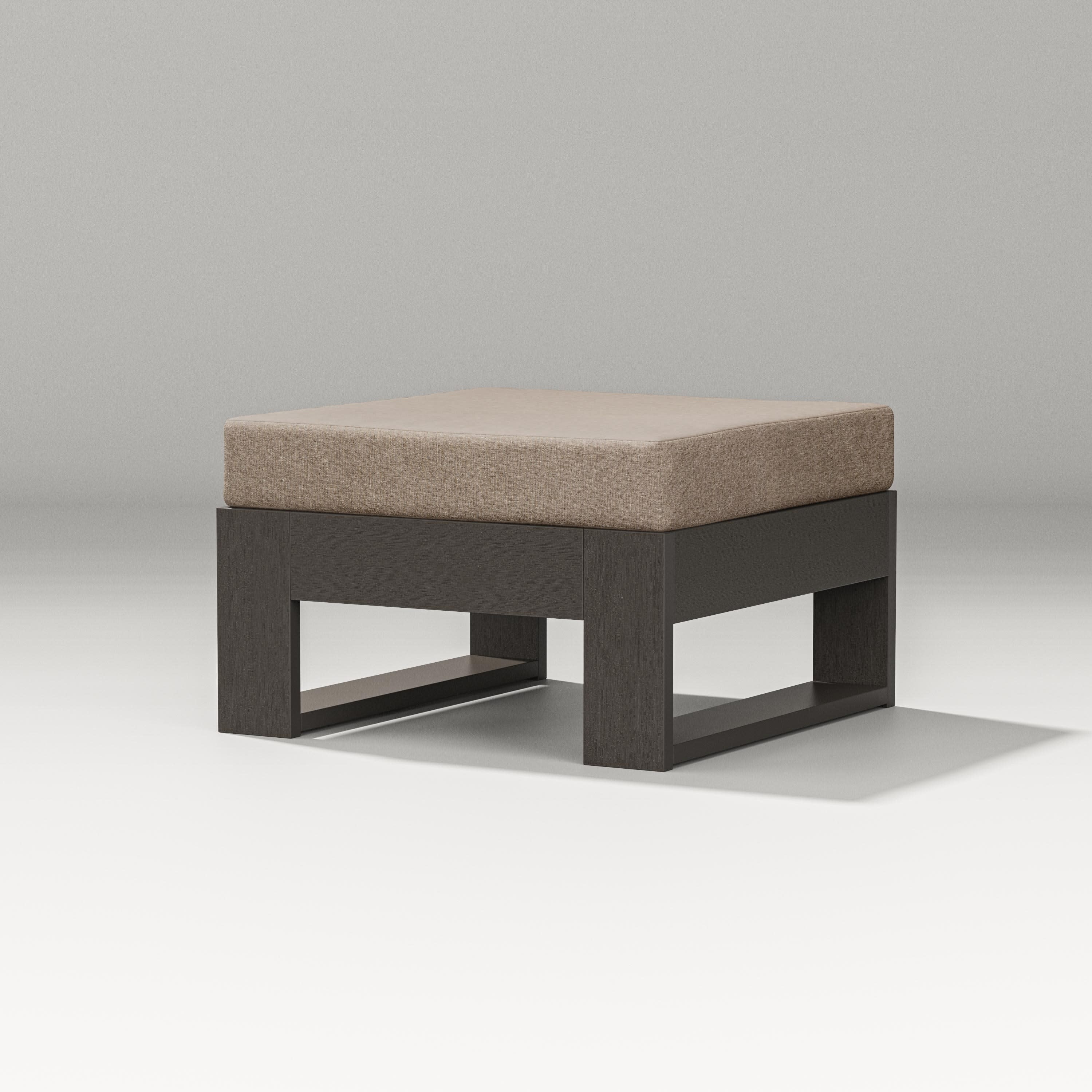 Latitude Lounge Ottoman in Vintage Coffee / Spiced Burlap