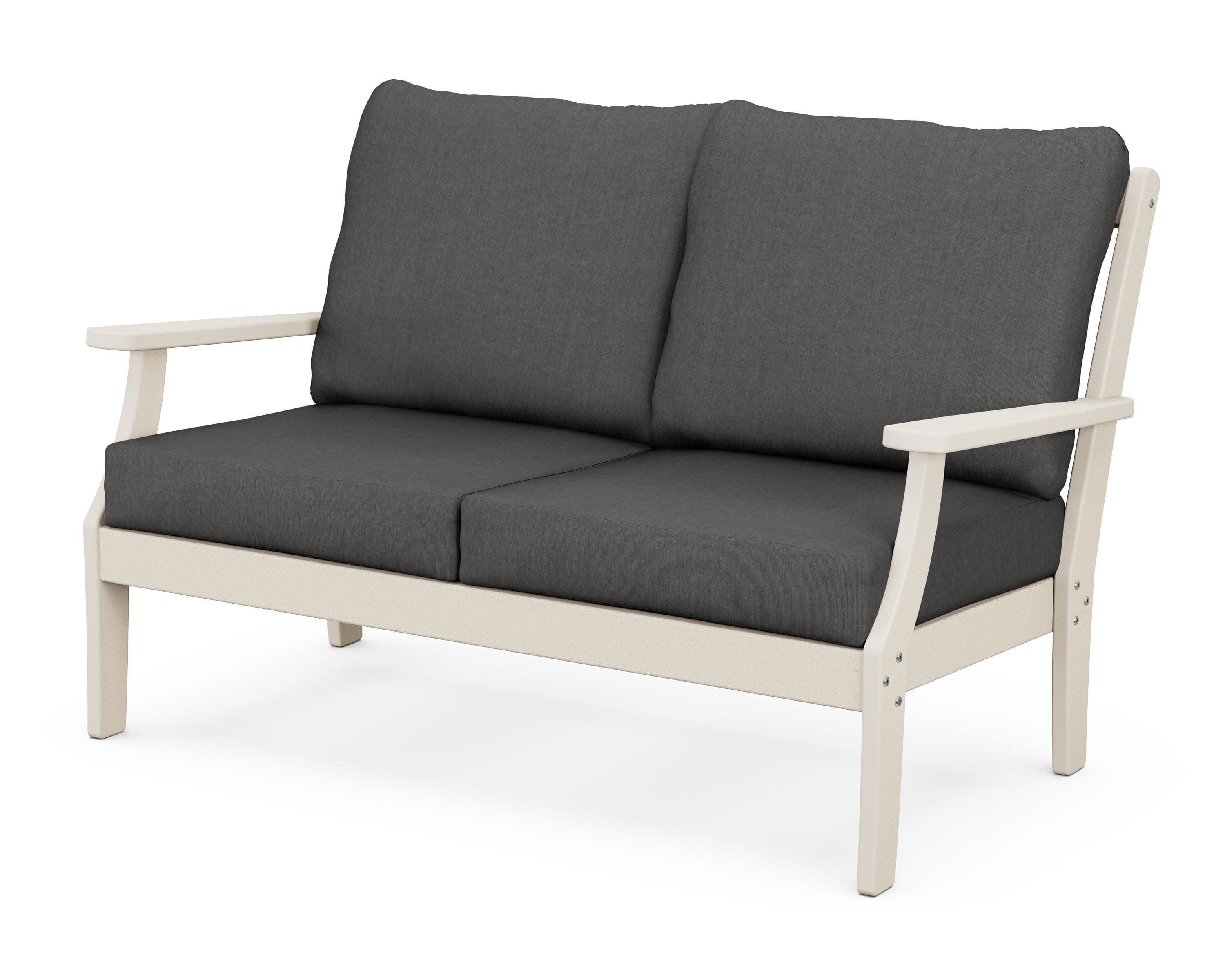 Braxton Deep Seating Loveseat in Sand / Spectrum Carbon