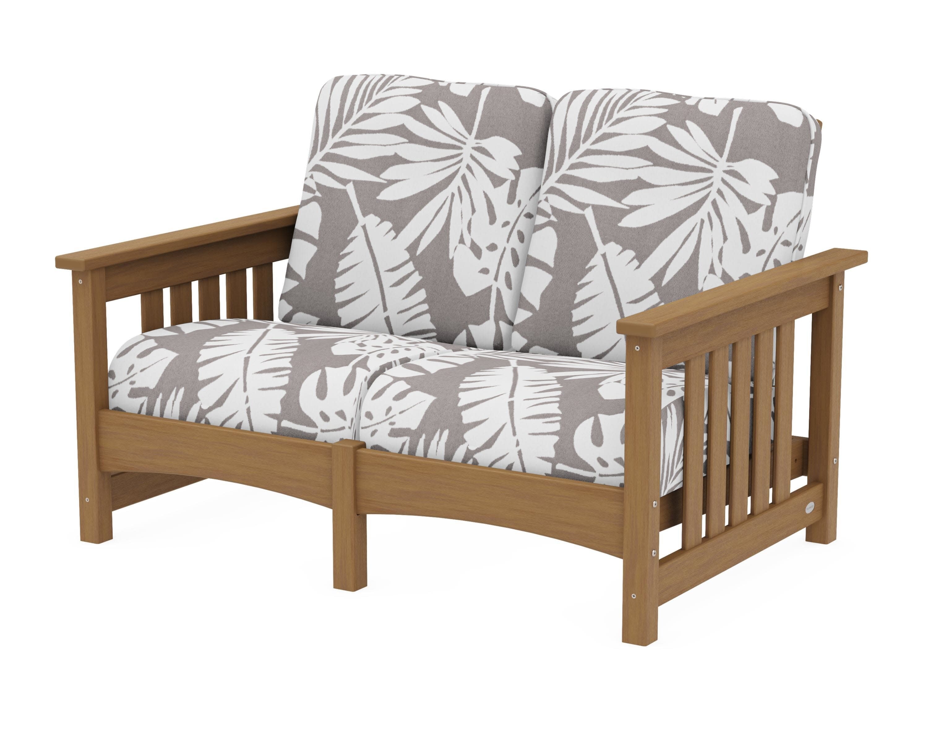 Club Mission Loveseat in Natural / Leaf Grey Mist