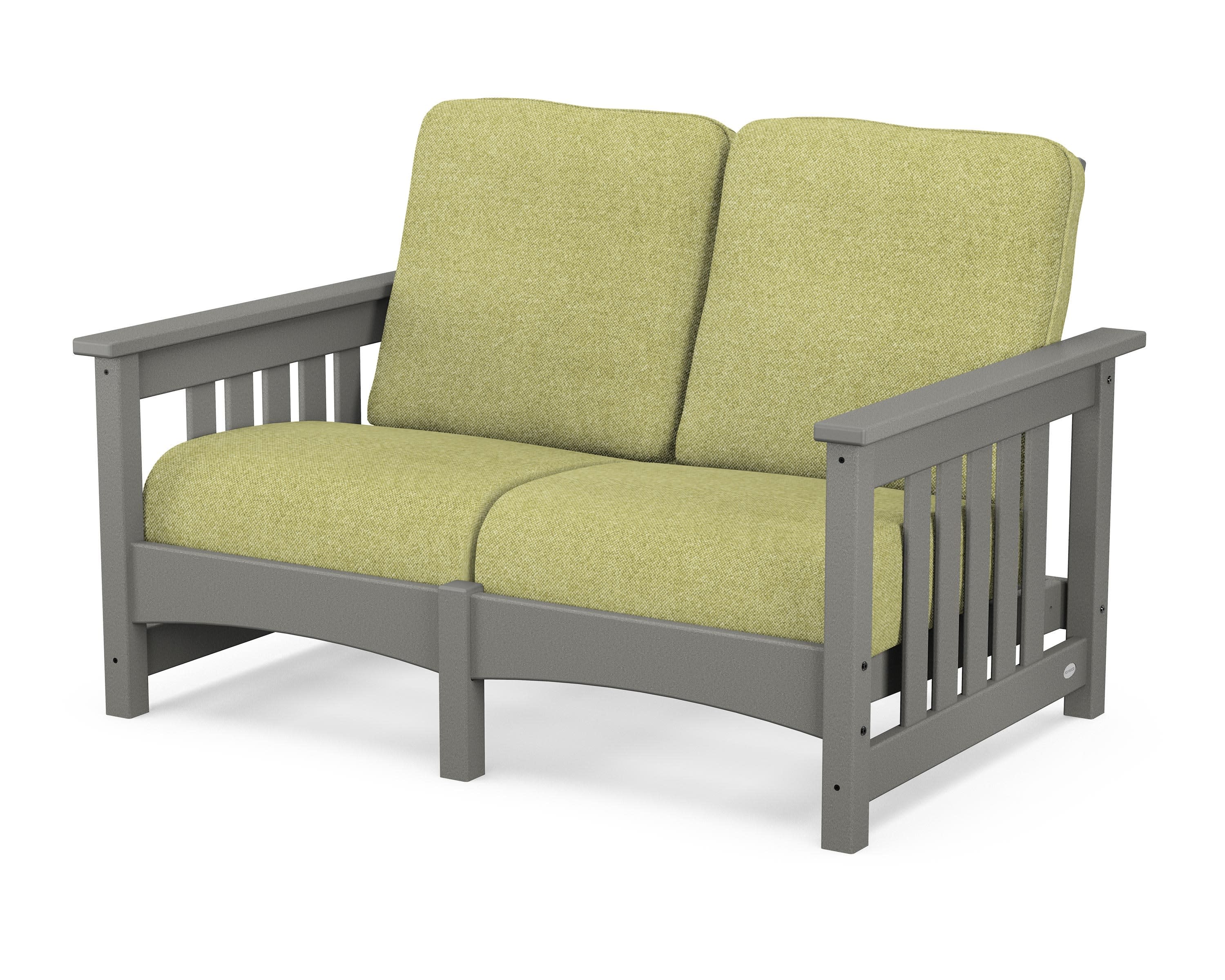 Club Mission Loveseat in Slate Grey / Chartreuse Boucle