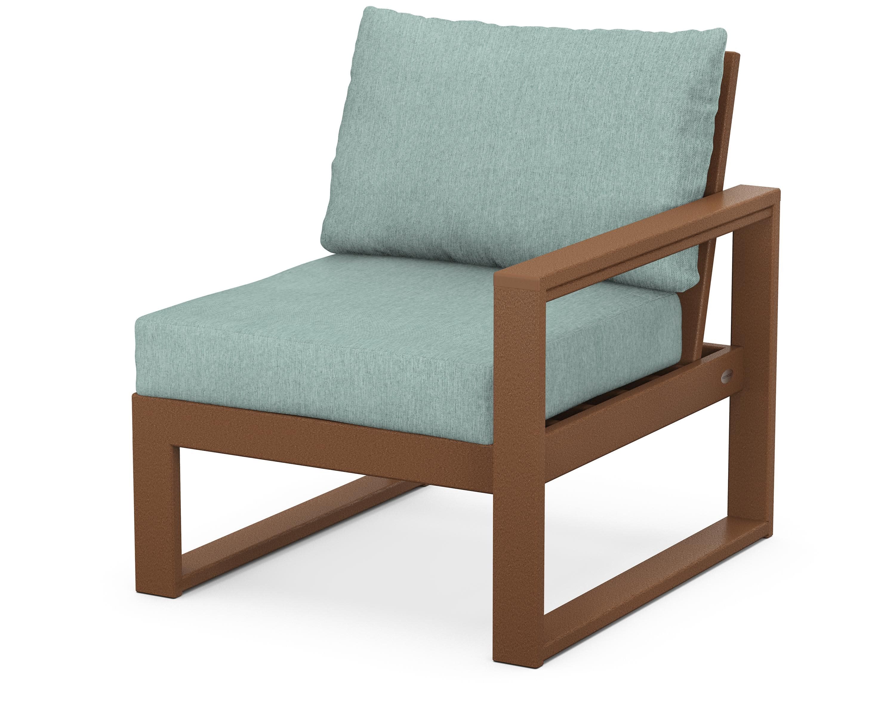 EDGE Modular Right Arm Chair in Teak / Glacier Spa