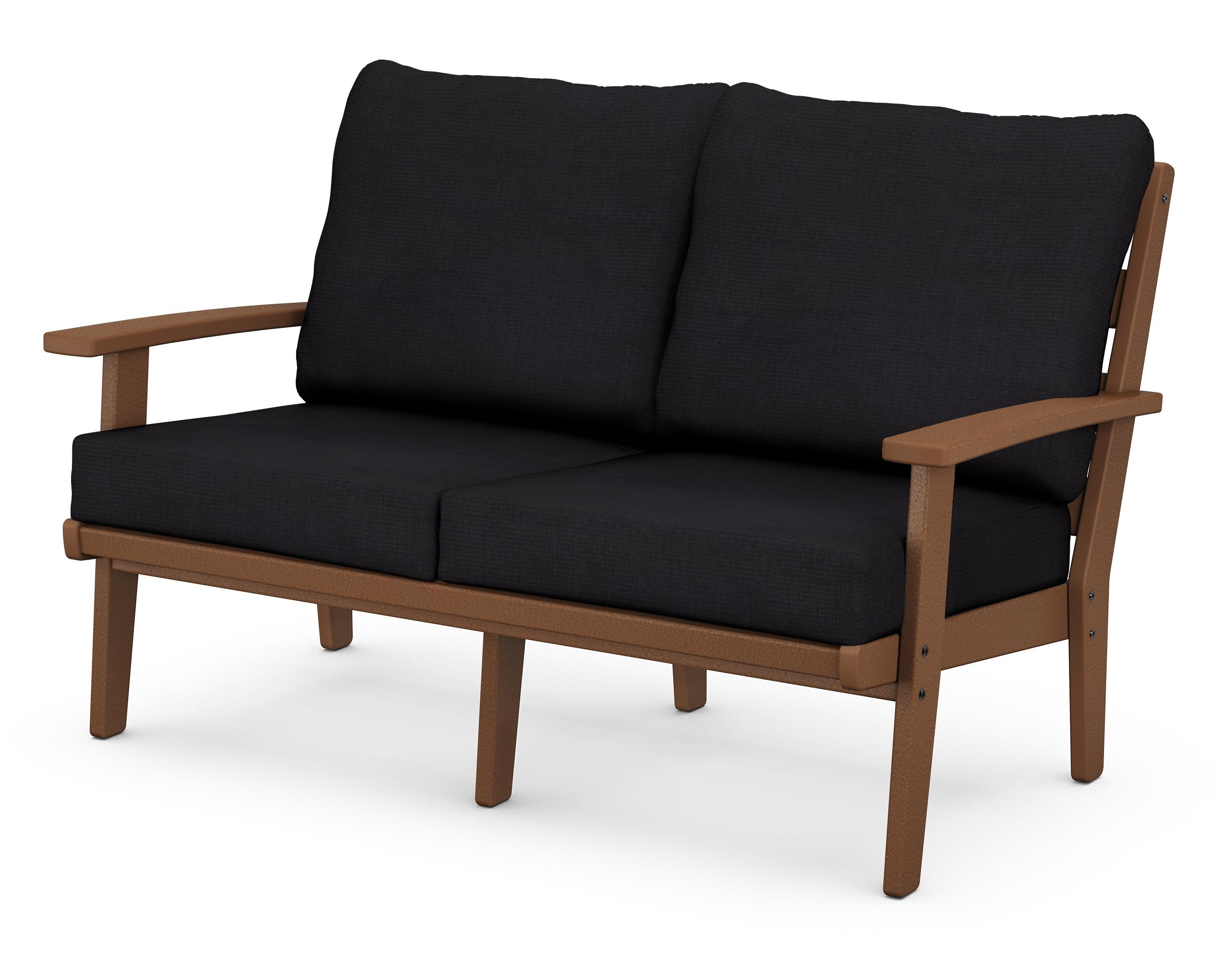 Grant Park Deep Seating Loveseat in Teak / Midnight Linen