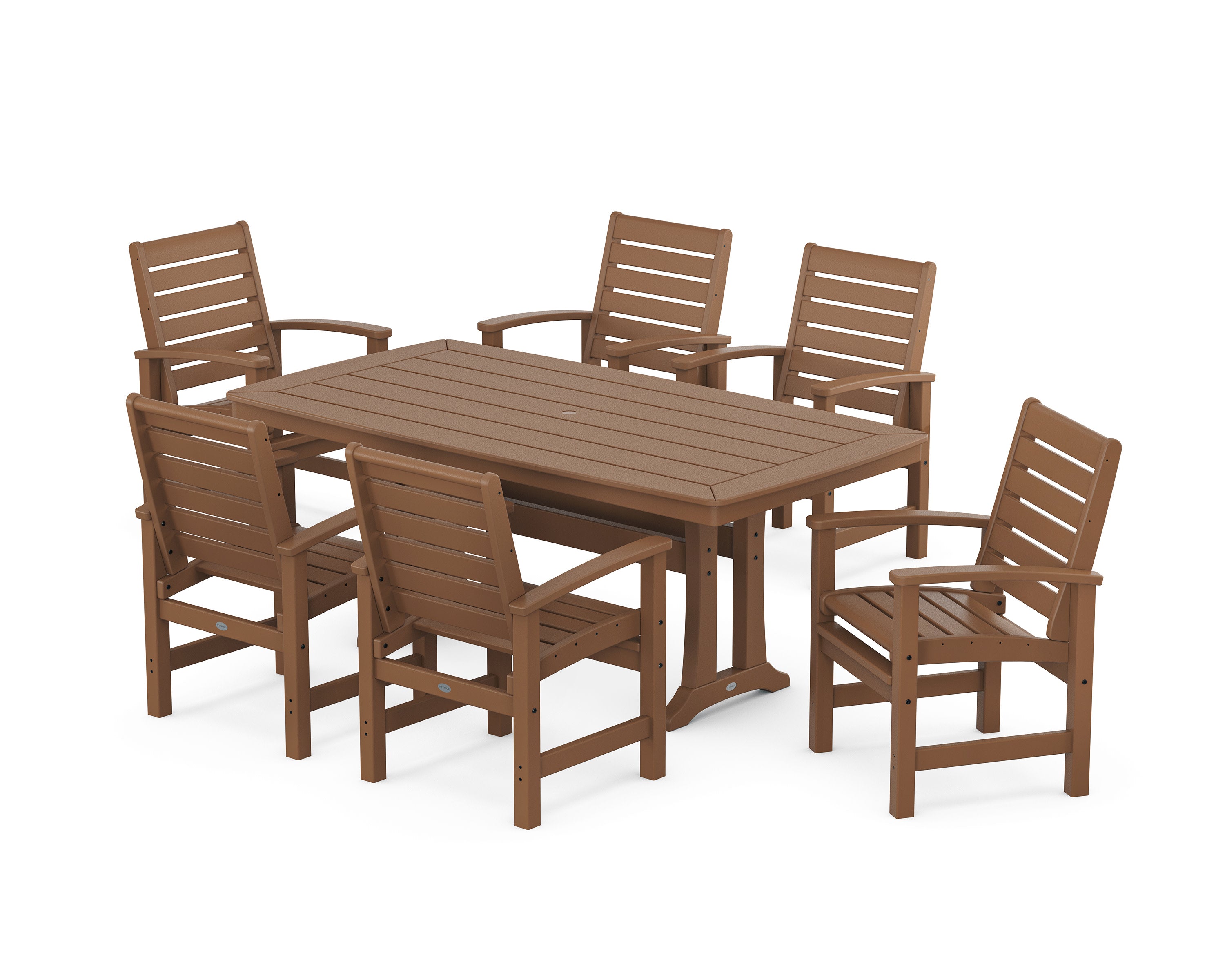 Signature 7-Piece Dining Set with Trestle Legs in Teak