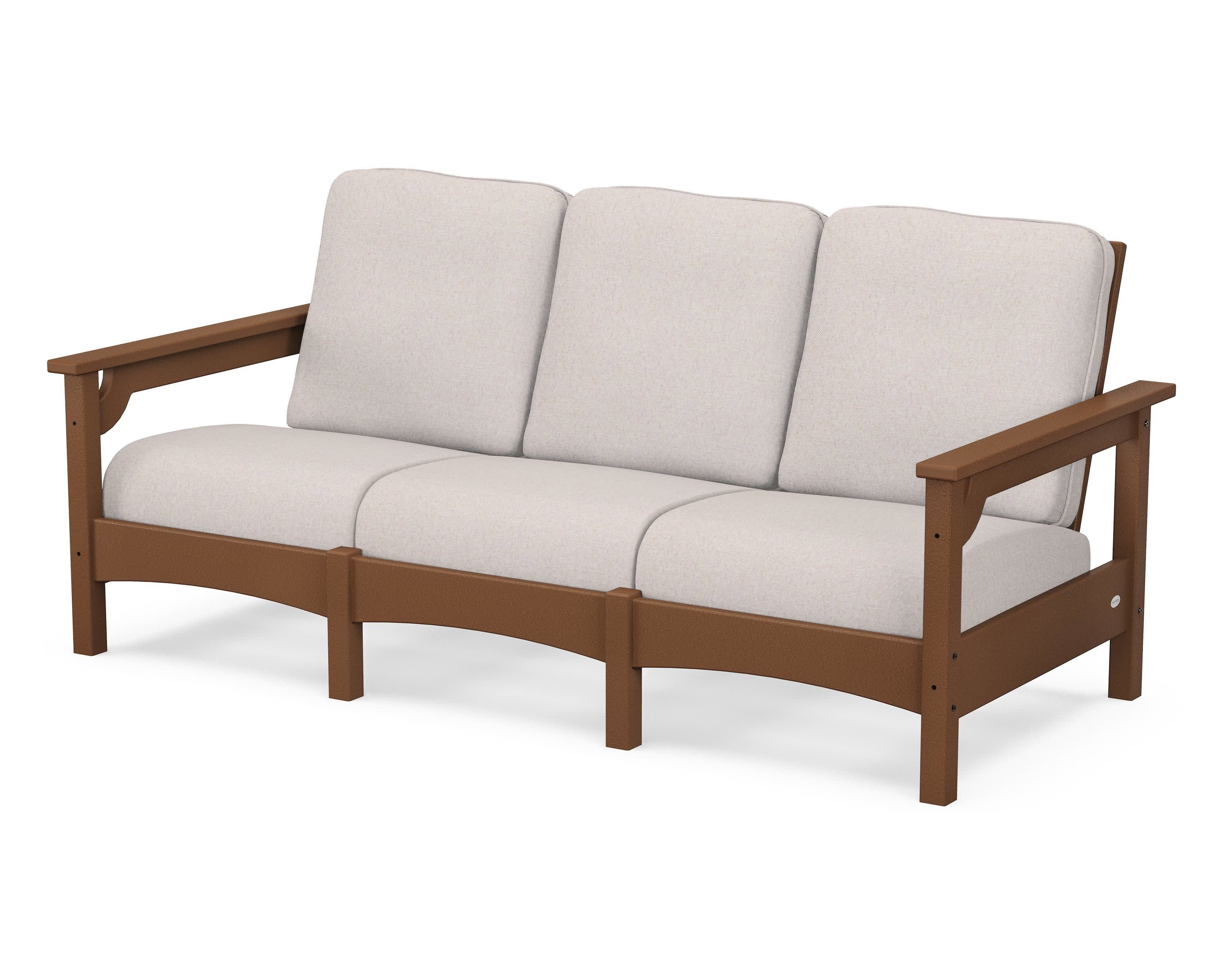 Club Sofa in Teak / Dune Burlap