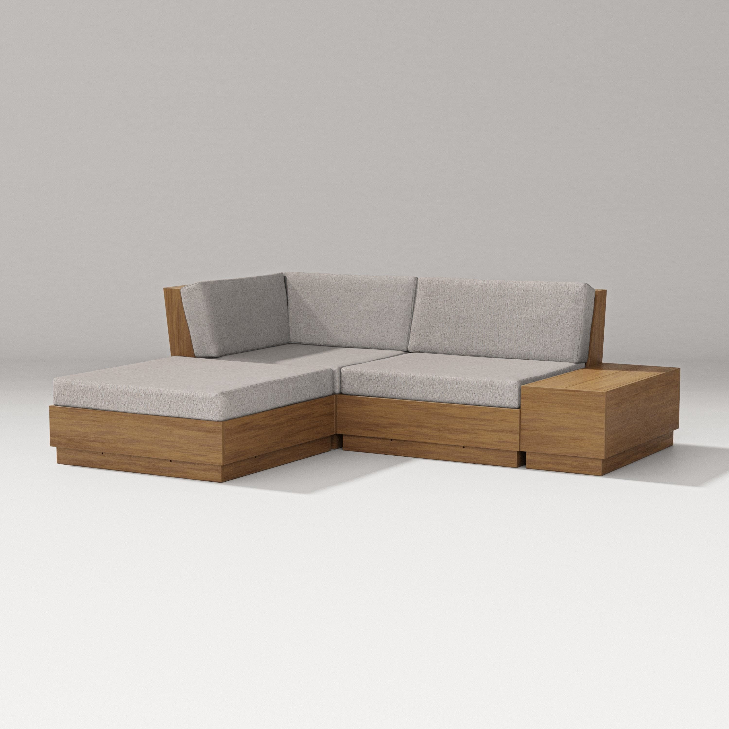 Elevate Loveseat Sectional with Chaise in Natural / Weathered Tweed