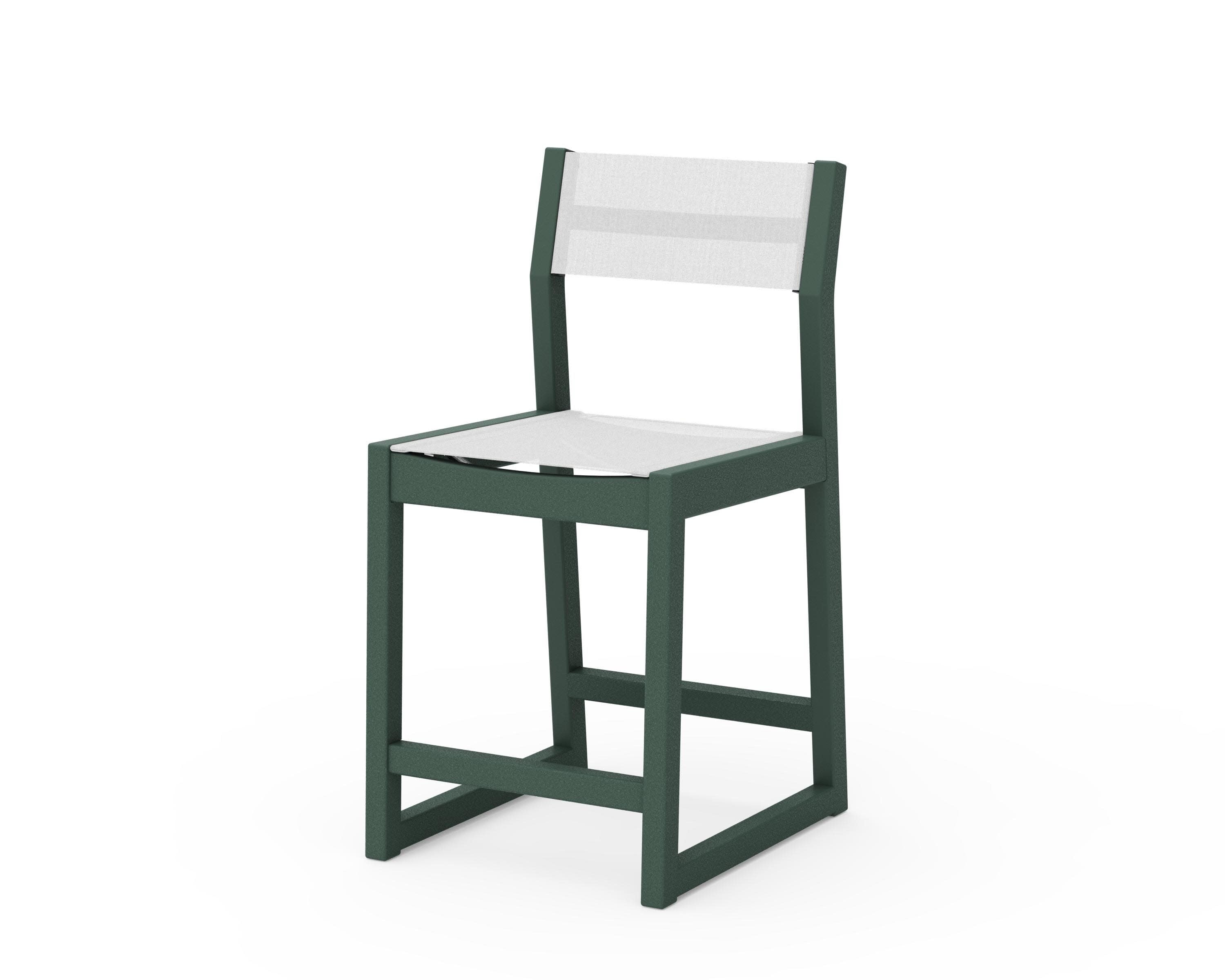 EDGE Sling Counter Side Chair in Green / White Sling