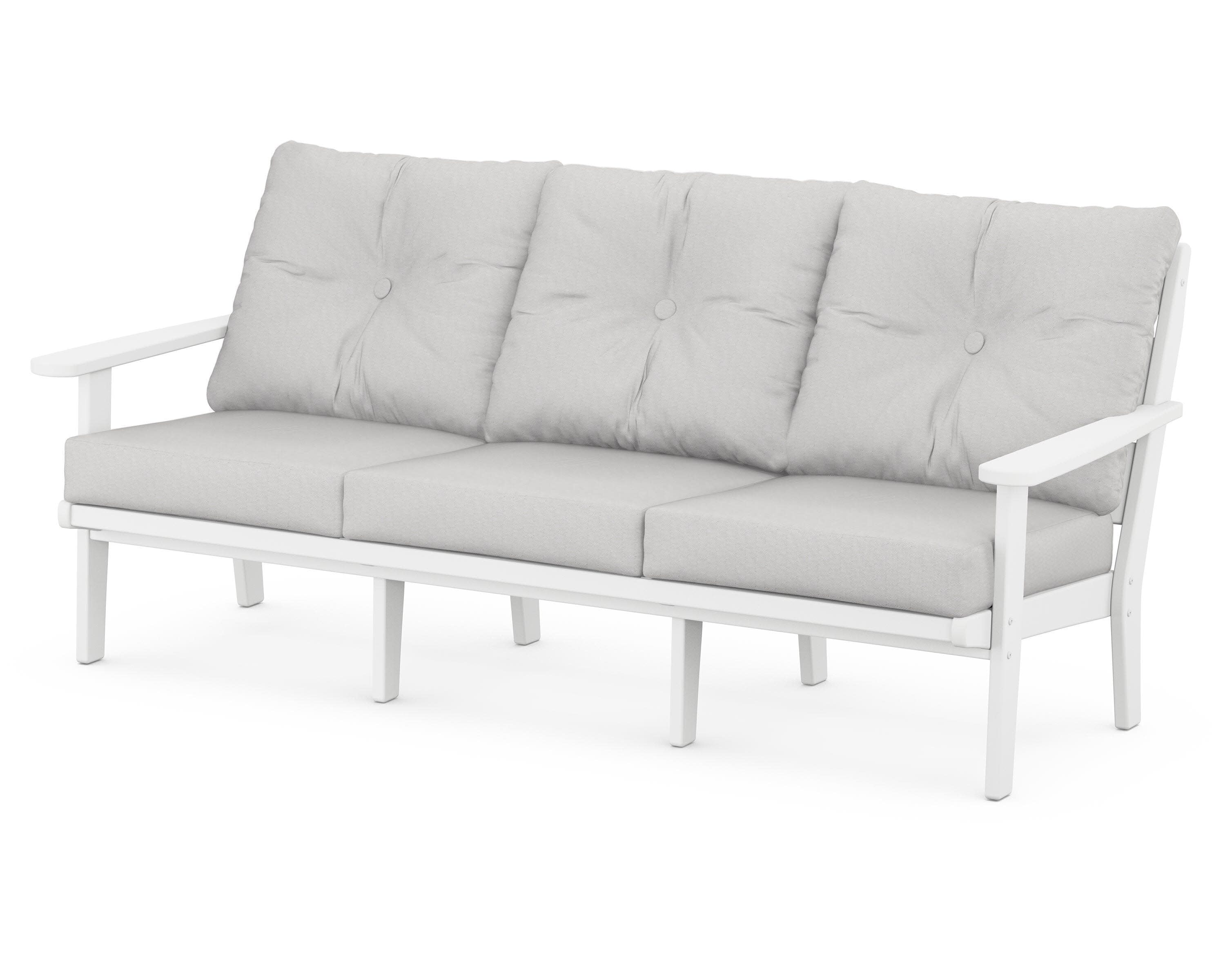 Lakeside Deep Seating Sofa in White / Diamond in the Rough