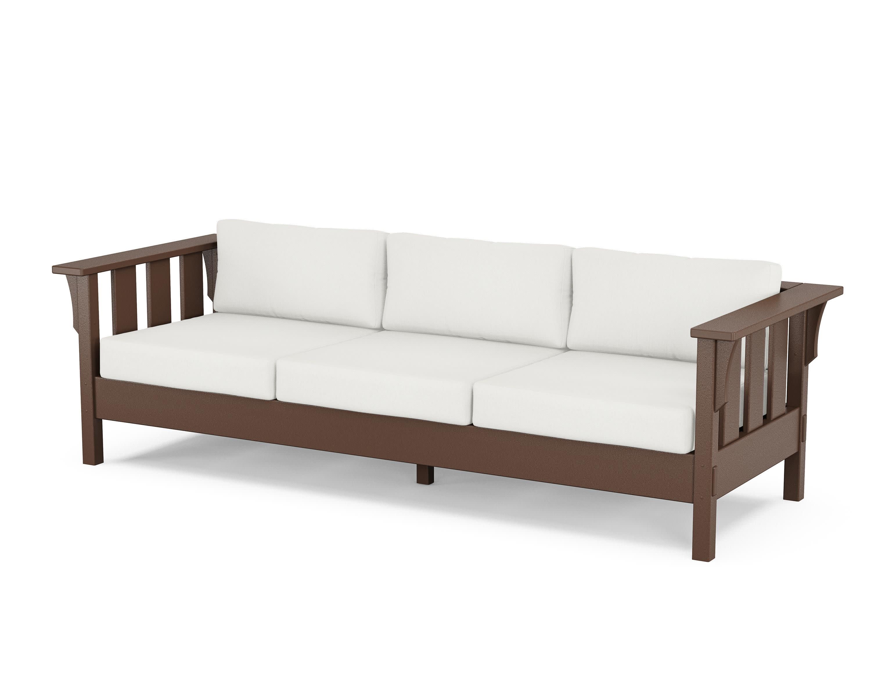Acadia Deep Seating Sofa in Mahogany / Natural Linen