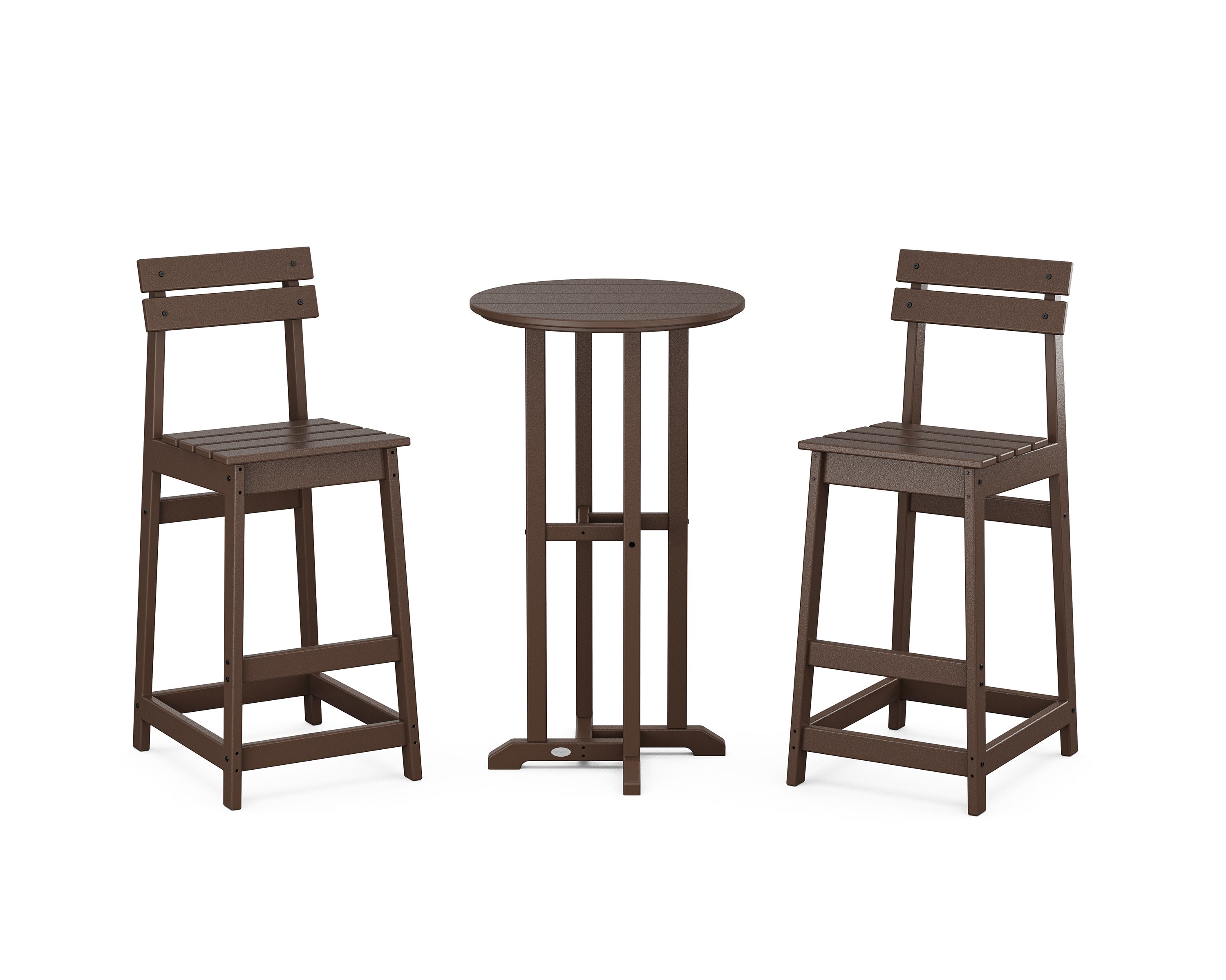 Modern Studio Plaza Bar Chair 3-Piece Bistro Set in Mahogany