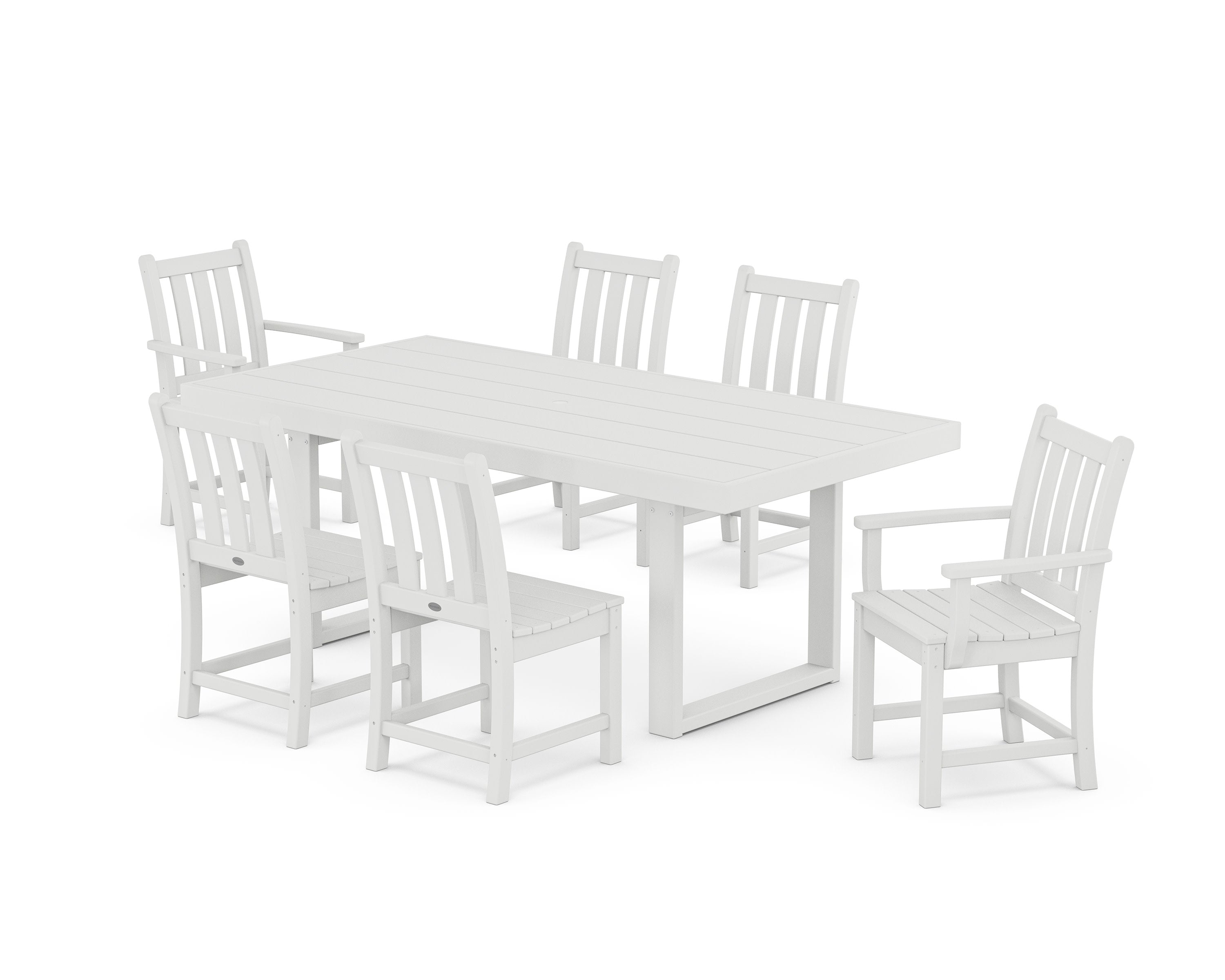 Traditional Garden 7-Piece Dining Set in White