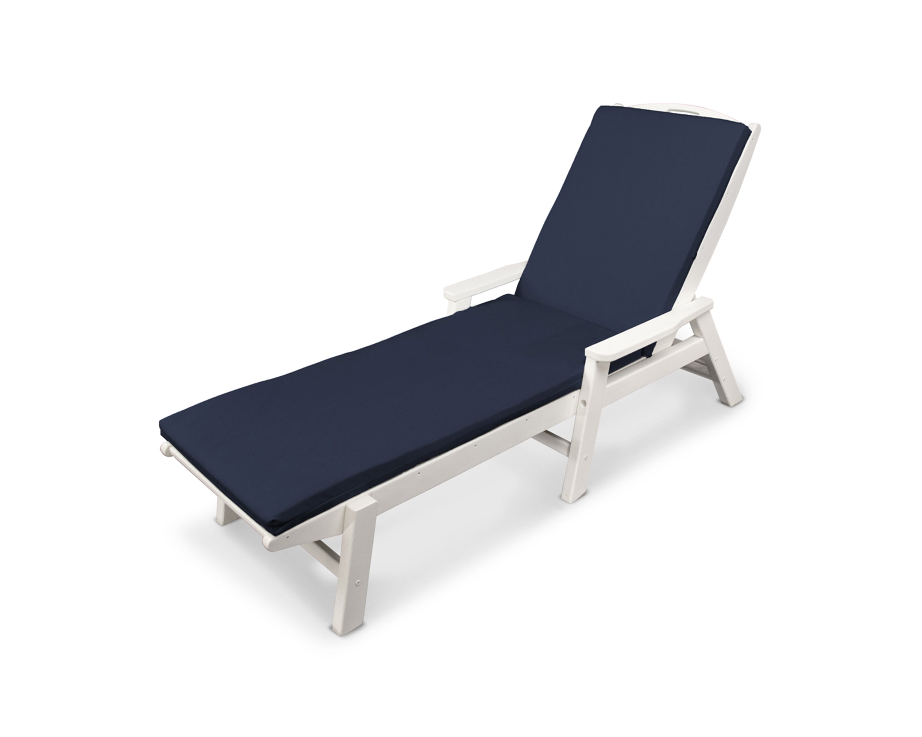 Ateeva 74" x 22" Outdoor Chaise Lounge Cushion by POLYWOOD in Navy