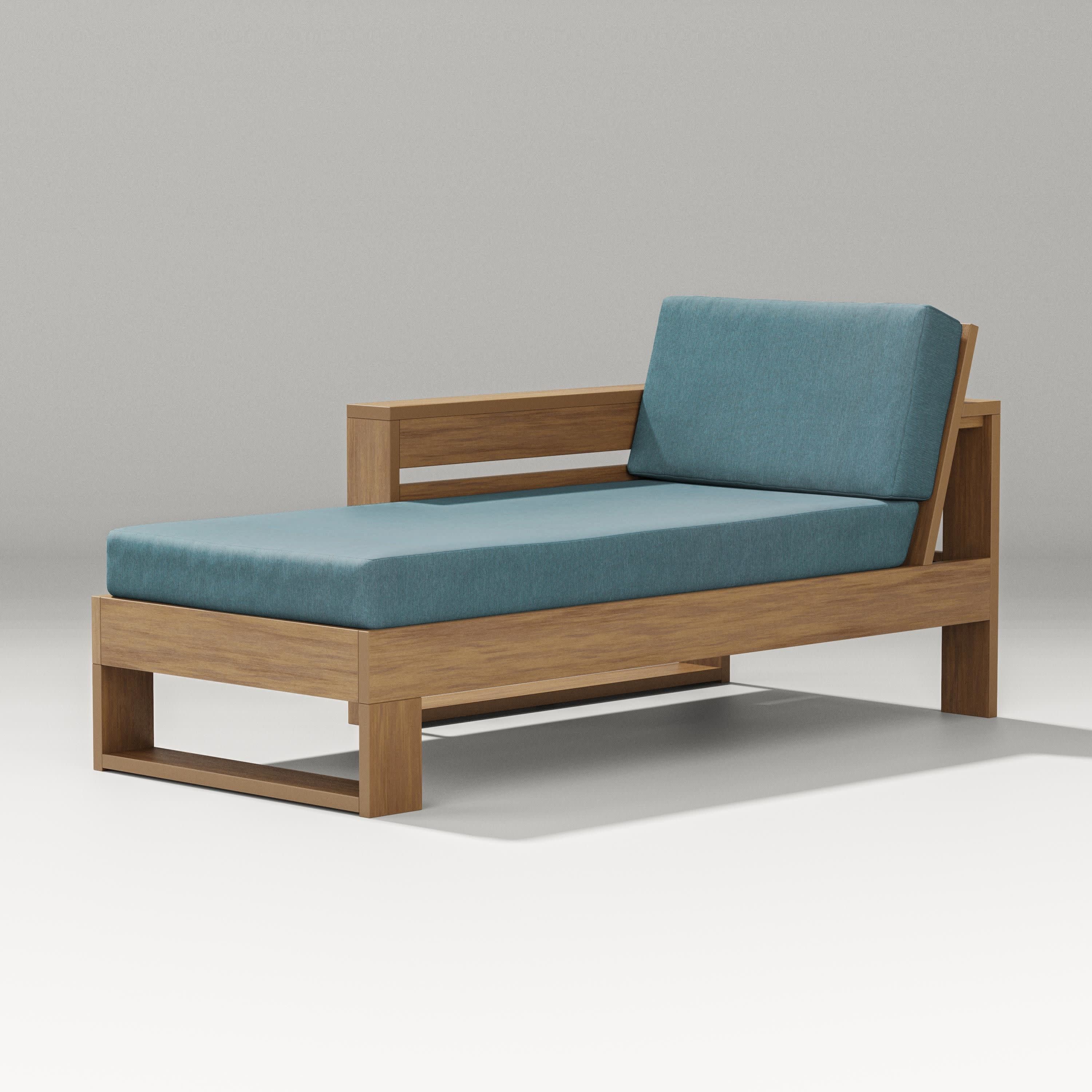 Latitude Modular Left Arm Chaise in Natural / Ocean Teal