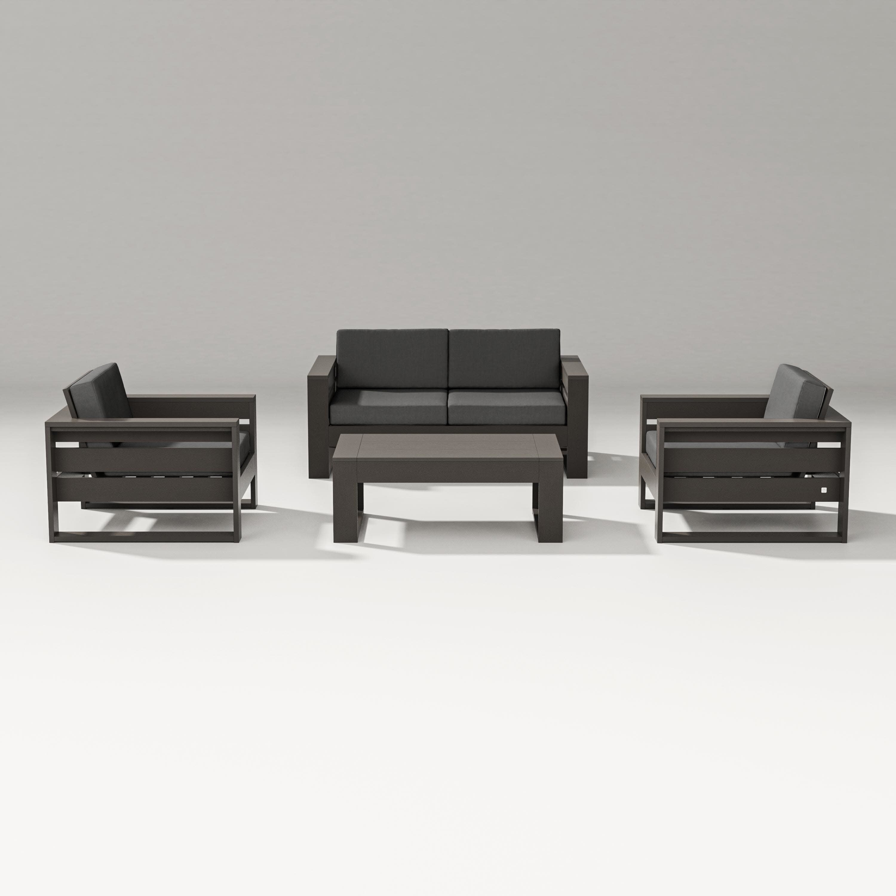 Latitude 4-Piece Lounge Loveseat Set in Vintage Coffee / Spectrum Carbon