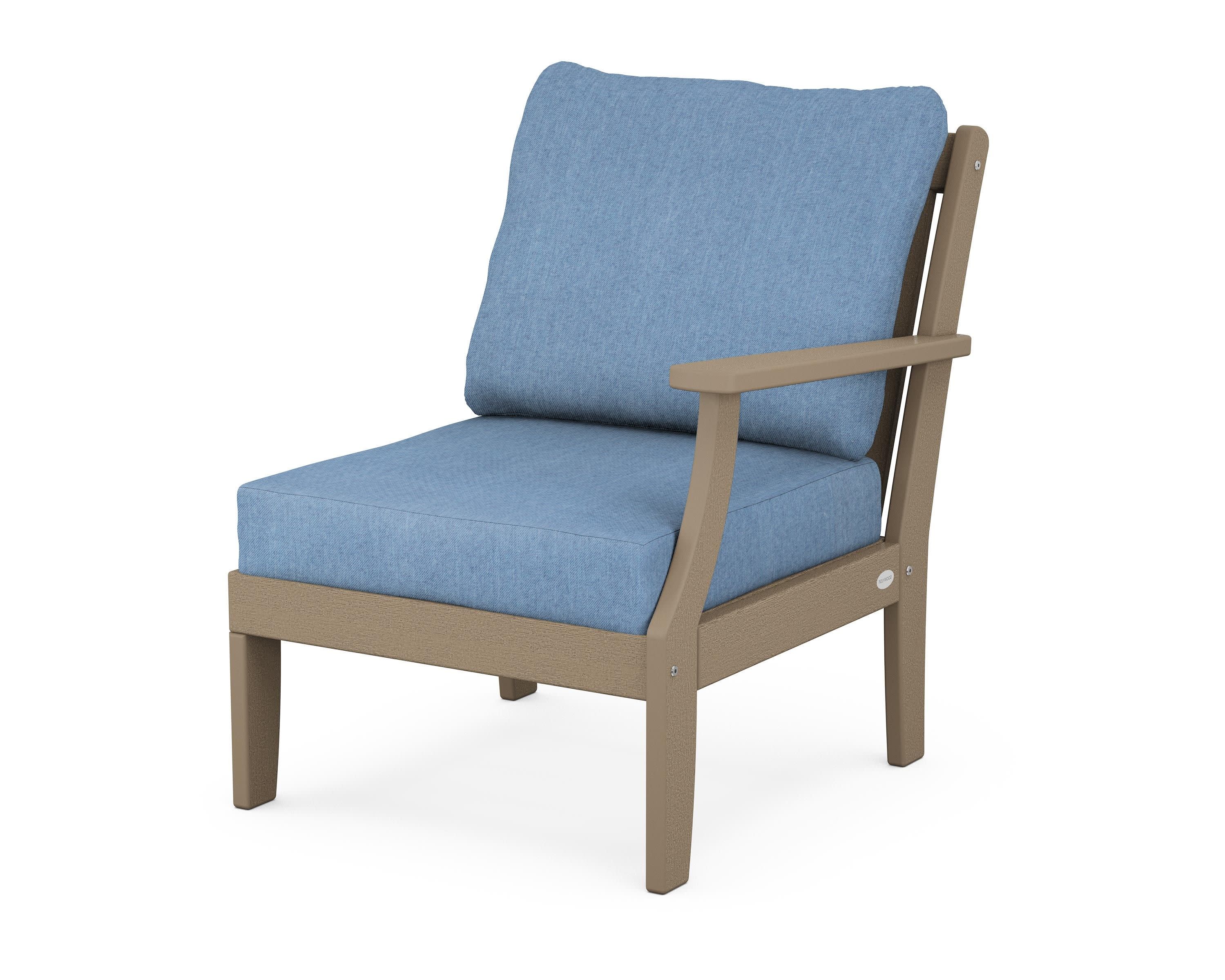 Braxton Modular Right Arm Chair in Vintage Sahara / Sky Blue