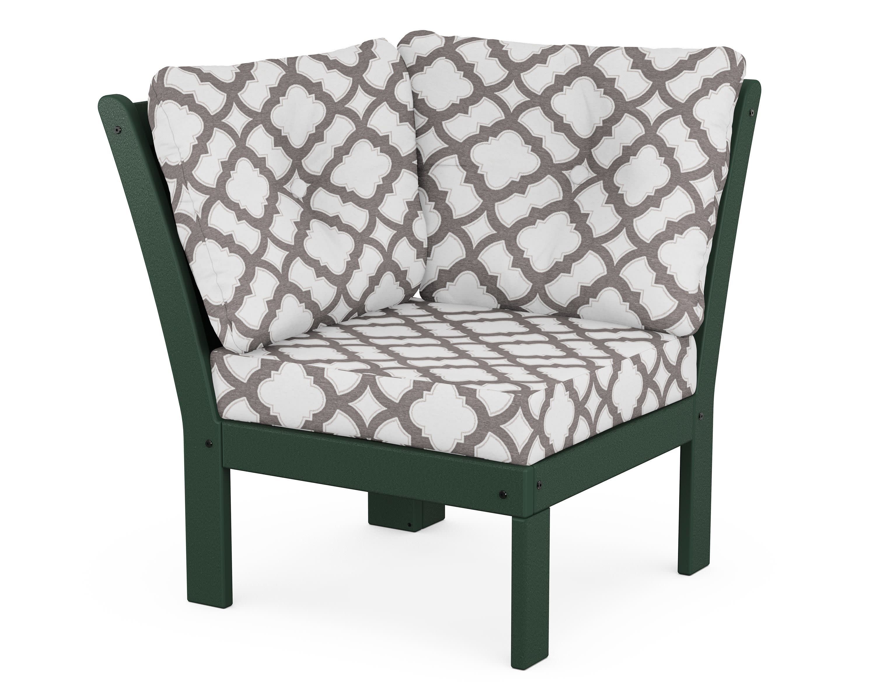 Vineyard Modular Corner Chair in Green / Trellis Grey Mist