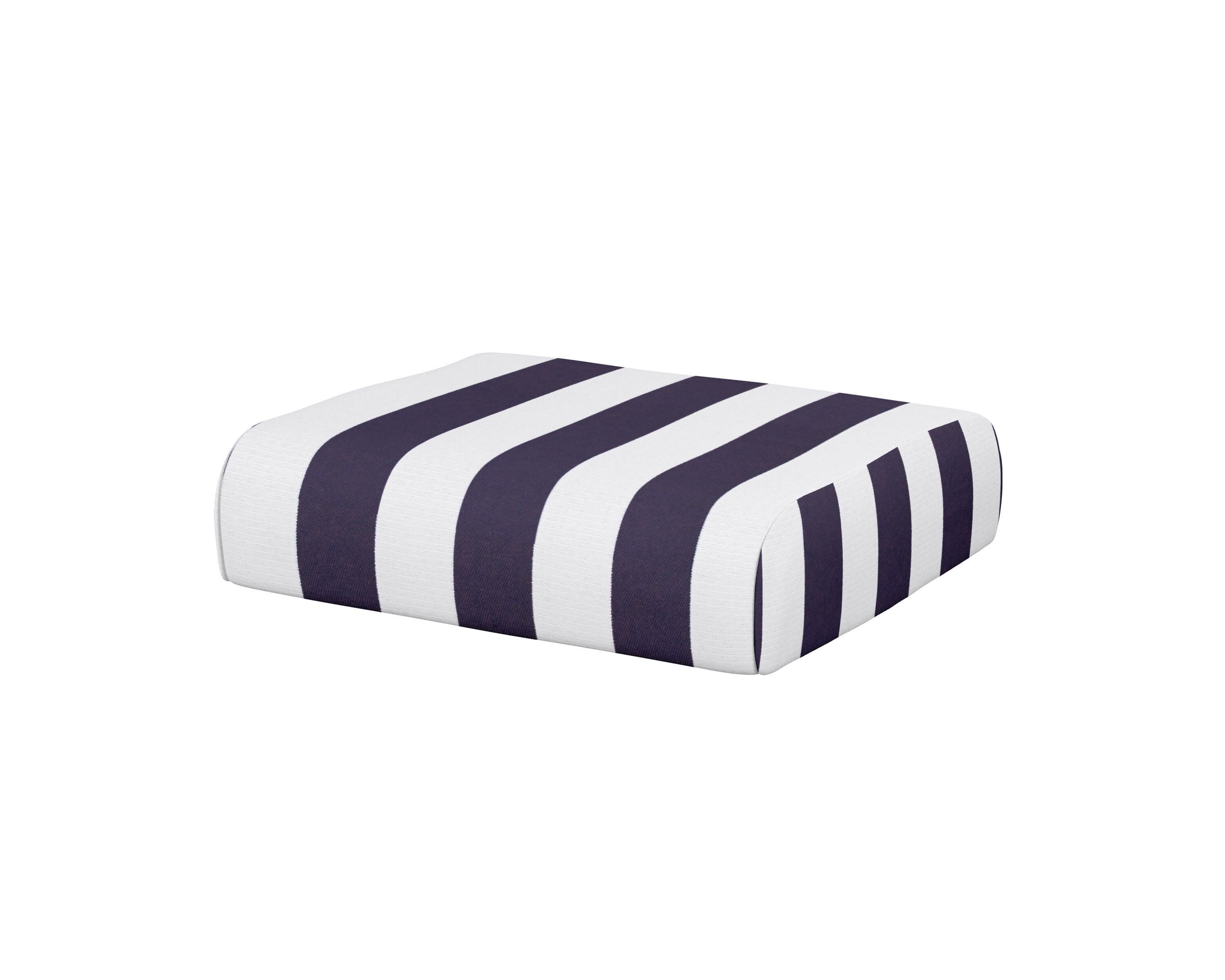 Club Ottoman Cushion in Cabana Stripe Navy