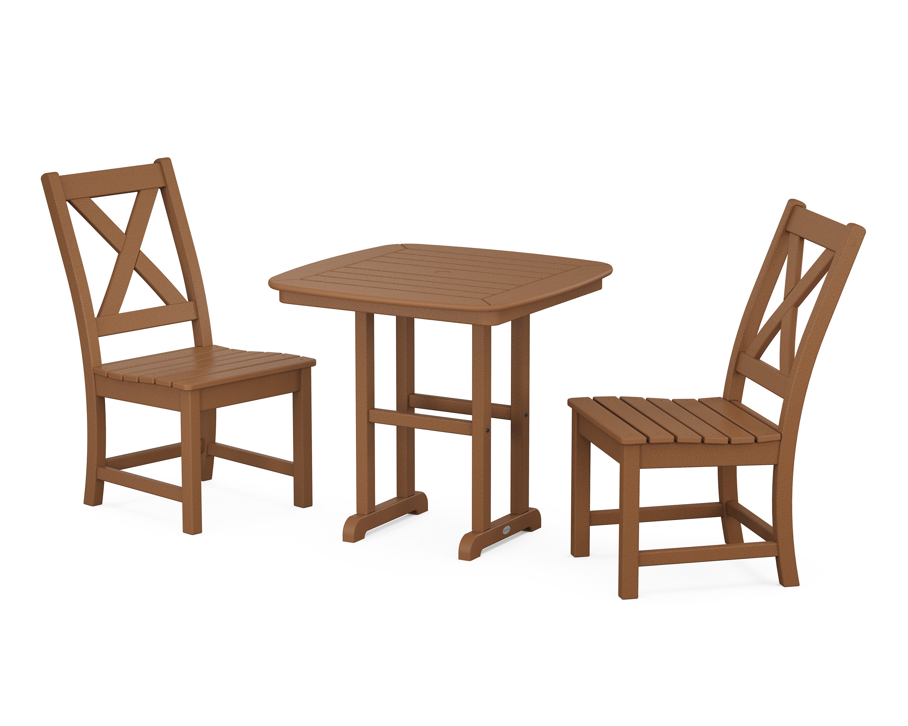 Braxton Side Chair 3-Piece Dining Set in Teak