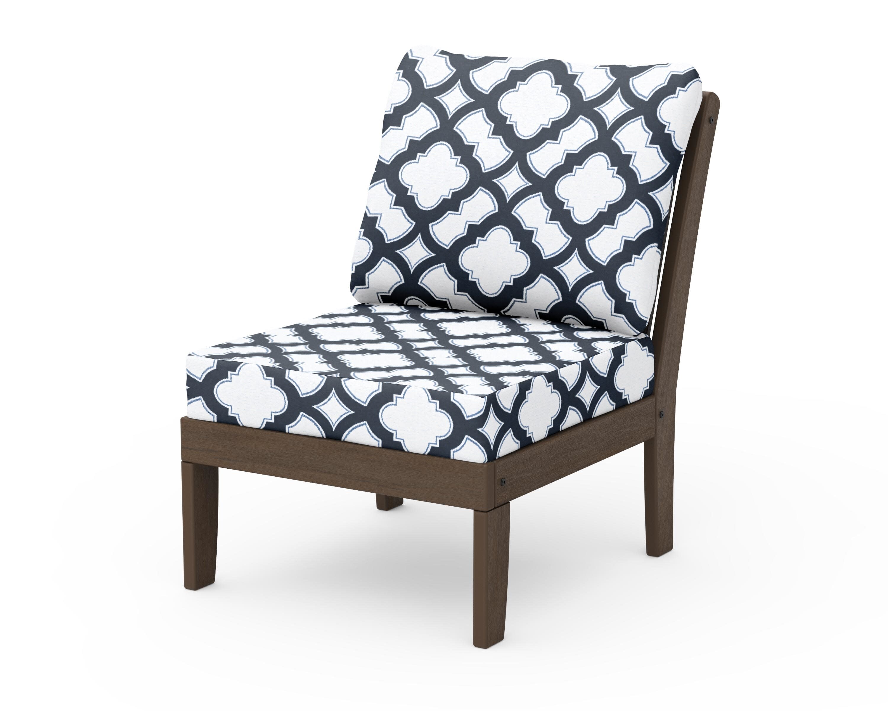 Braxton Modular Armless Chair in Kona / Trellis Marine Indigo