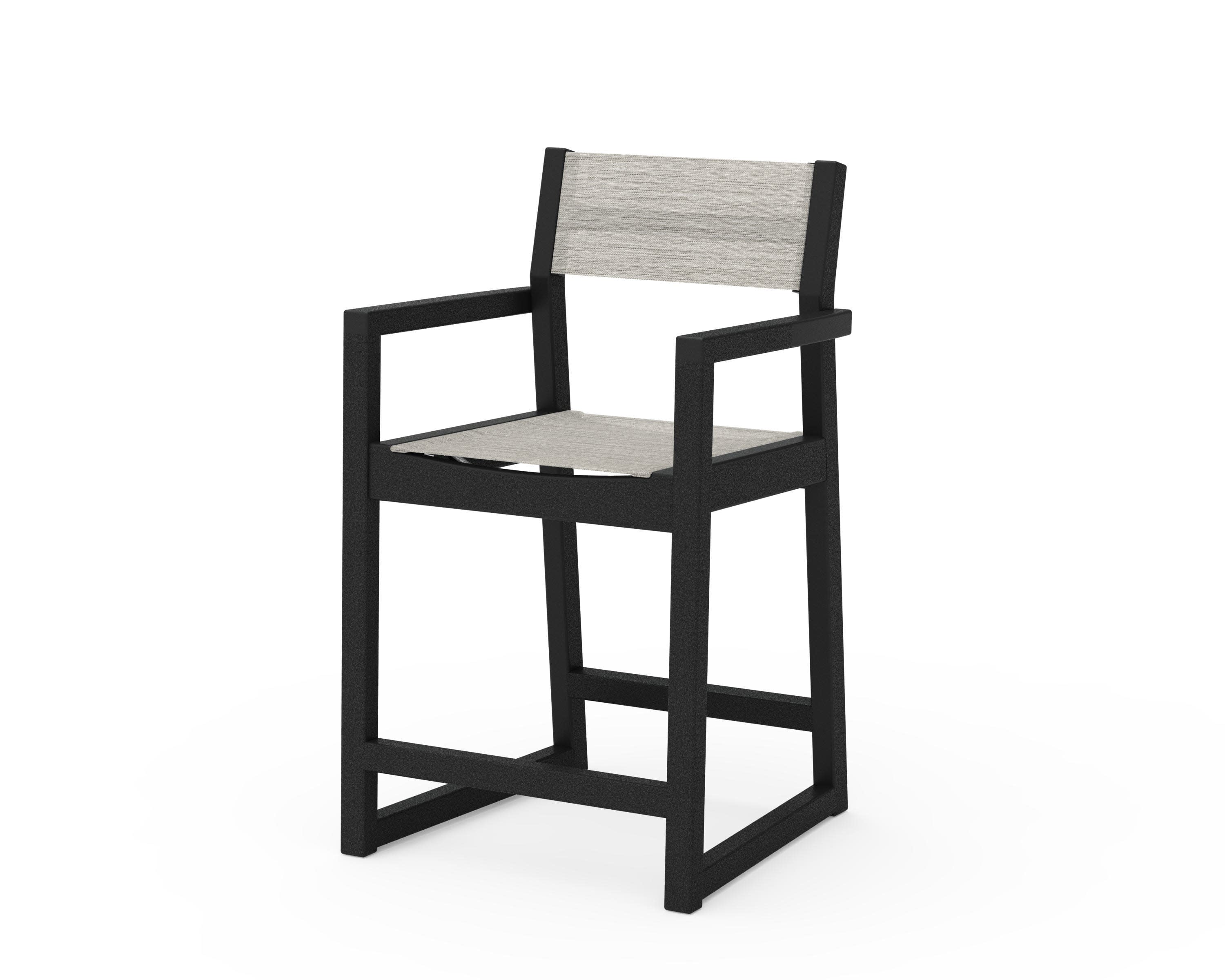 EDGE Sling Counter Arm Chair in Black / Birch Sling