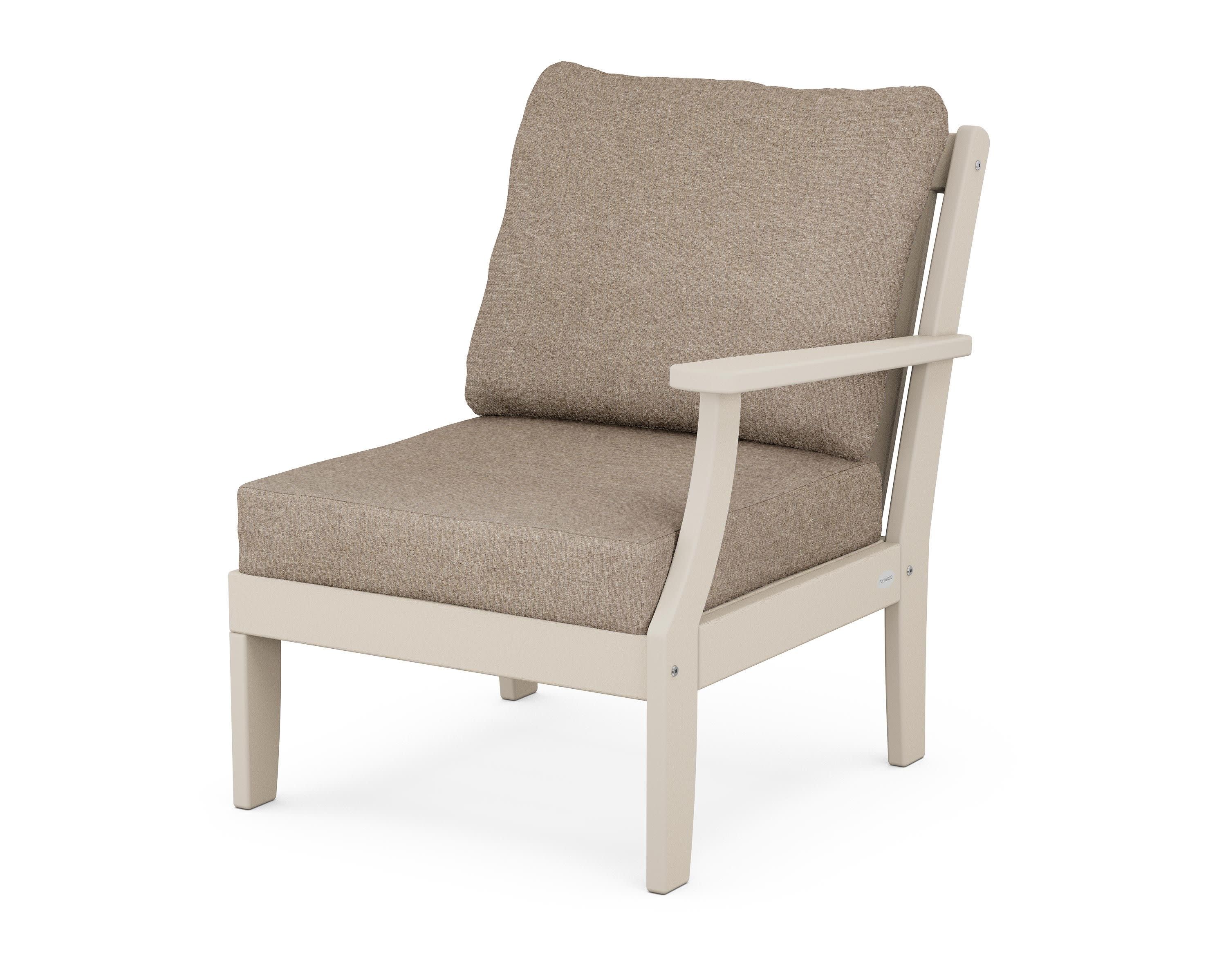 Braxton Modular Right Arm Chair in Sand / Spiced Burlap